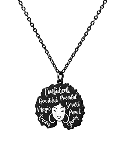 Black - Silhouette Motivational Necklace - 4