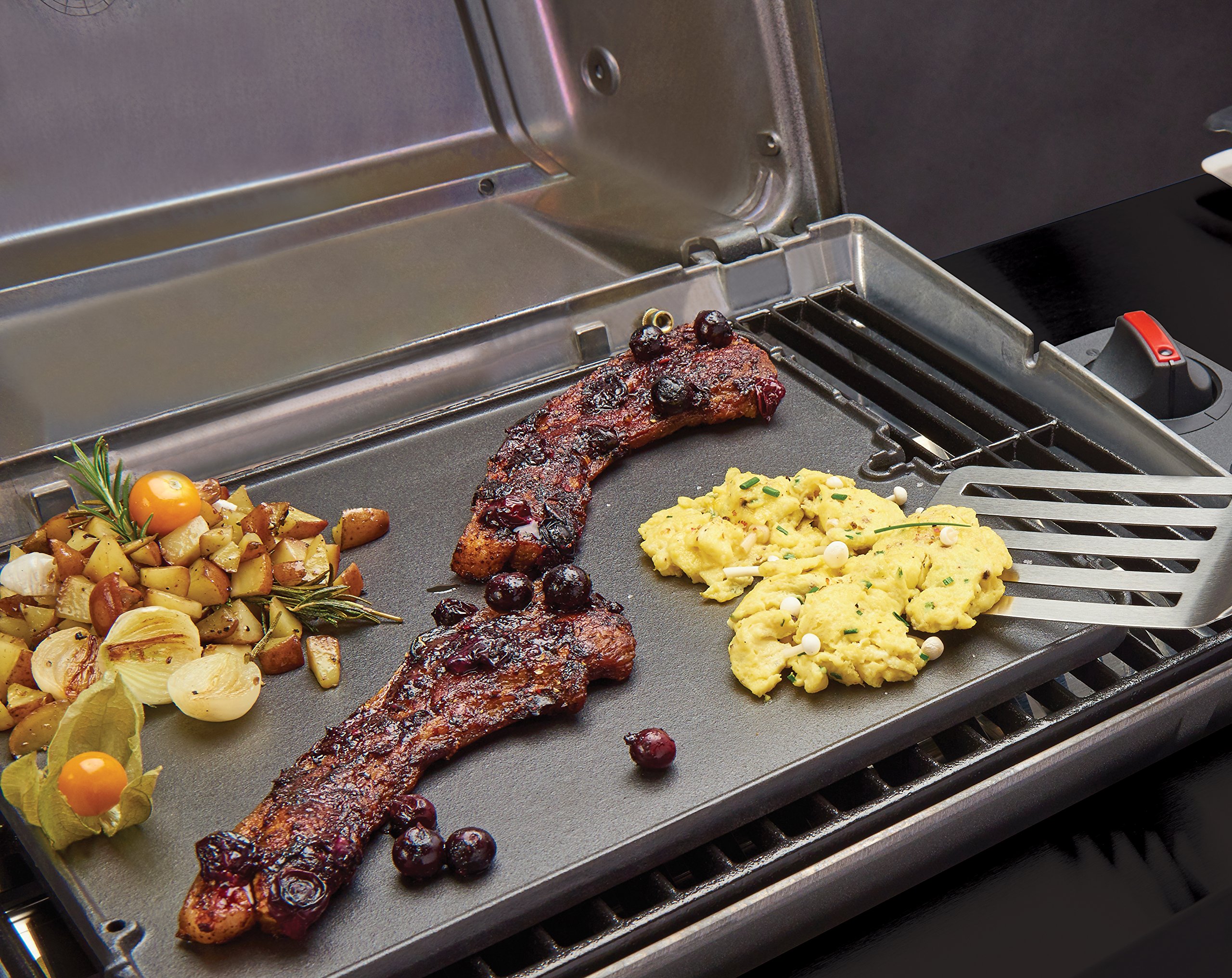 Broil King 11237 Exact Fit Cast Iron Griddle for Porta Chef 320 & Gem Series - Premium Black Griddle for Outdoor Grilling, BBQ, and Camping Cooking