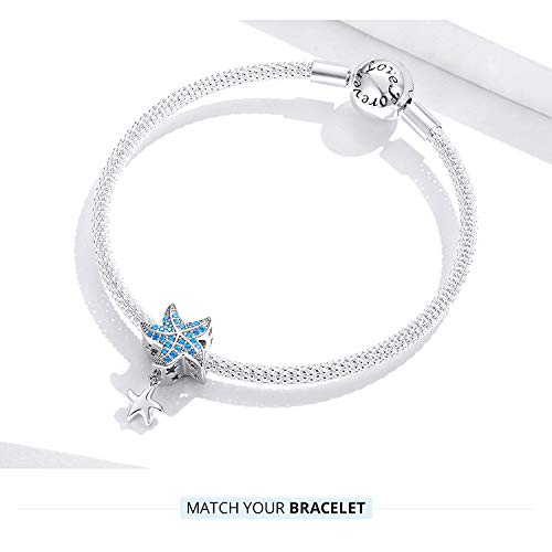 925 Sterling Silver Ocean Animal Charms for Pandora Bracelets - Fish, Crab & Starfish Charms for Women | Perfect for Beach Vacations, Summer Jewelry & Gift Giving