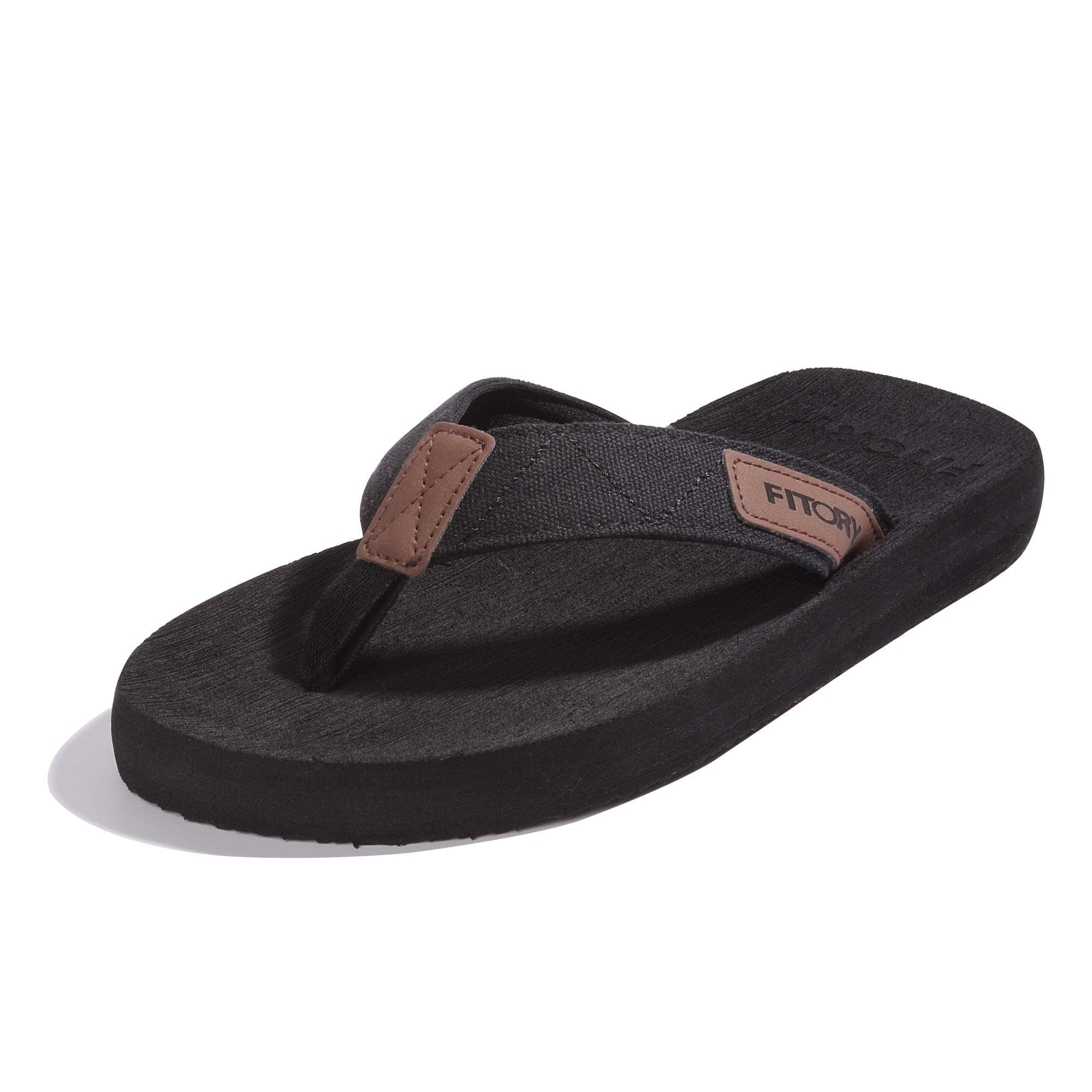 FITORY Men's Flip Flops - Comfortable Thong Sandals for Beach, Pool, and Casual Wear - Sizes 6-15 (US) - Lightweight Summer Slippers for Walking, Travel, and Outdoor Activities