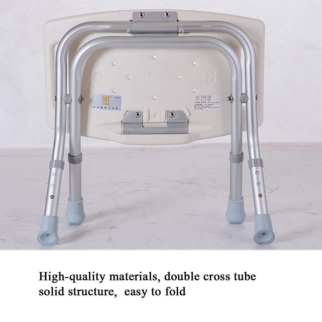 Adjustable Height Bath Chair for Seniors & Disabled - Non-Slip Shower Stool with Oversized Oblique Mat & Double Cross Aluminum Alloy Tube - Ideal for Elderly Bathing Safety, Accessible Shower Seating & Spa Relaxation