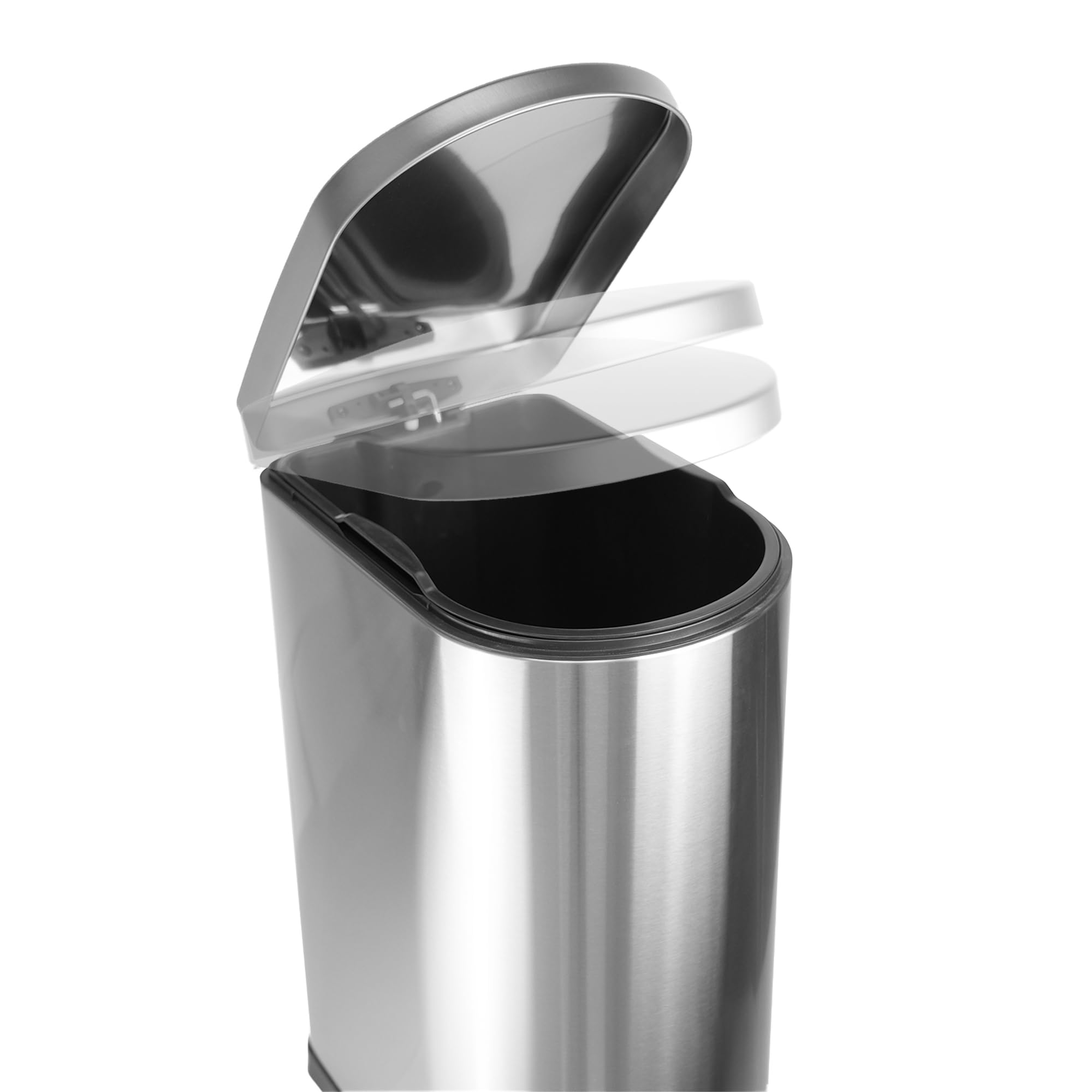 TARUNMO 10.6 Gallon (40L) Stainless Steel Kitchen Trash Can with Lid & Removable Inner Bin - Brushed Metal Garbage Bin for Home, Office, or Restaurant - Easy to Clean & Odor Control Waste Bin for Kitchen, Bathroom & Living Areas