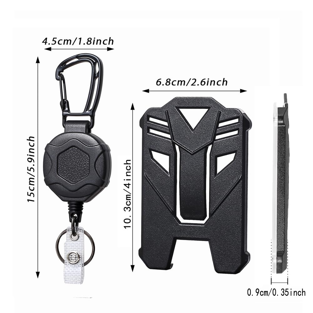 Premium Retractable Badge Holder with Heavy Duty Carabiner Clip - Durable ID Card Reel & Keychain for Work, Security, and Events (Office, Hospital, Construction, Trade Shows)