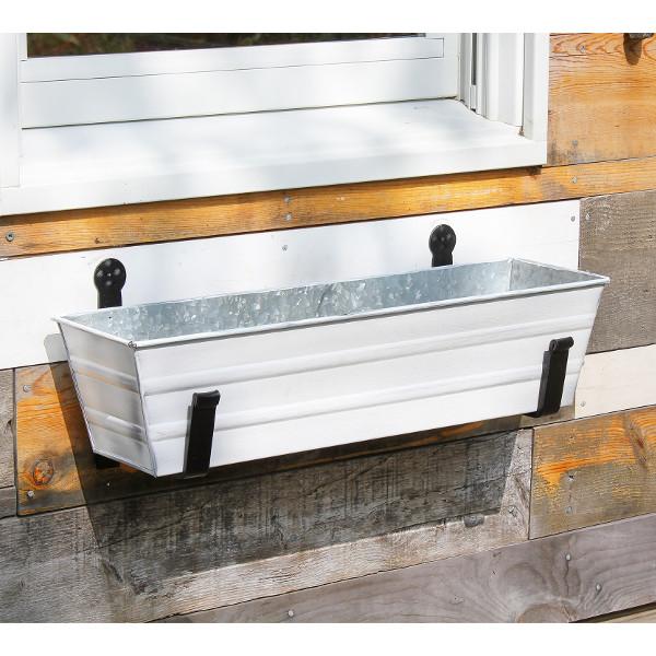 Decorative Flower Box with Wall Brackets - Hanging Planter for Indoor & Outdoor Garden Decor - Perfect for Windows, Balconies, and Patios