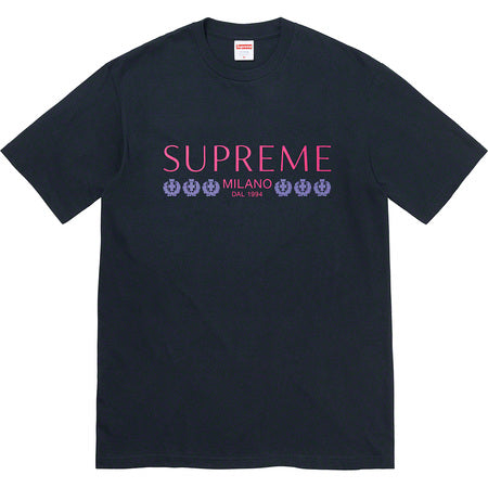 Supreme Milano T-Shirt for Men - Navy Blue Cotton Crewneck Tee - Casual Streetwear for Everyday Wear & Urban Fashion