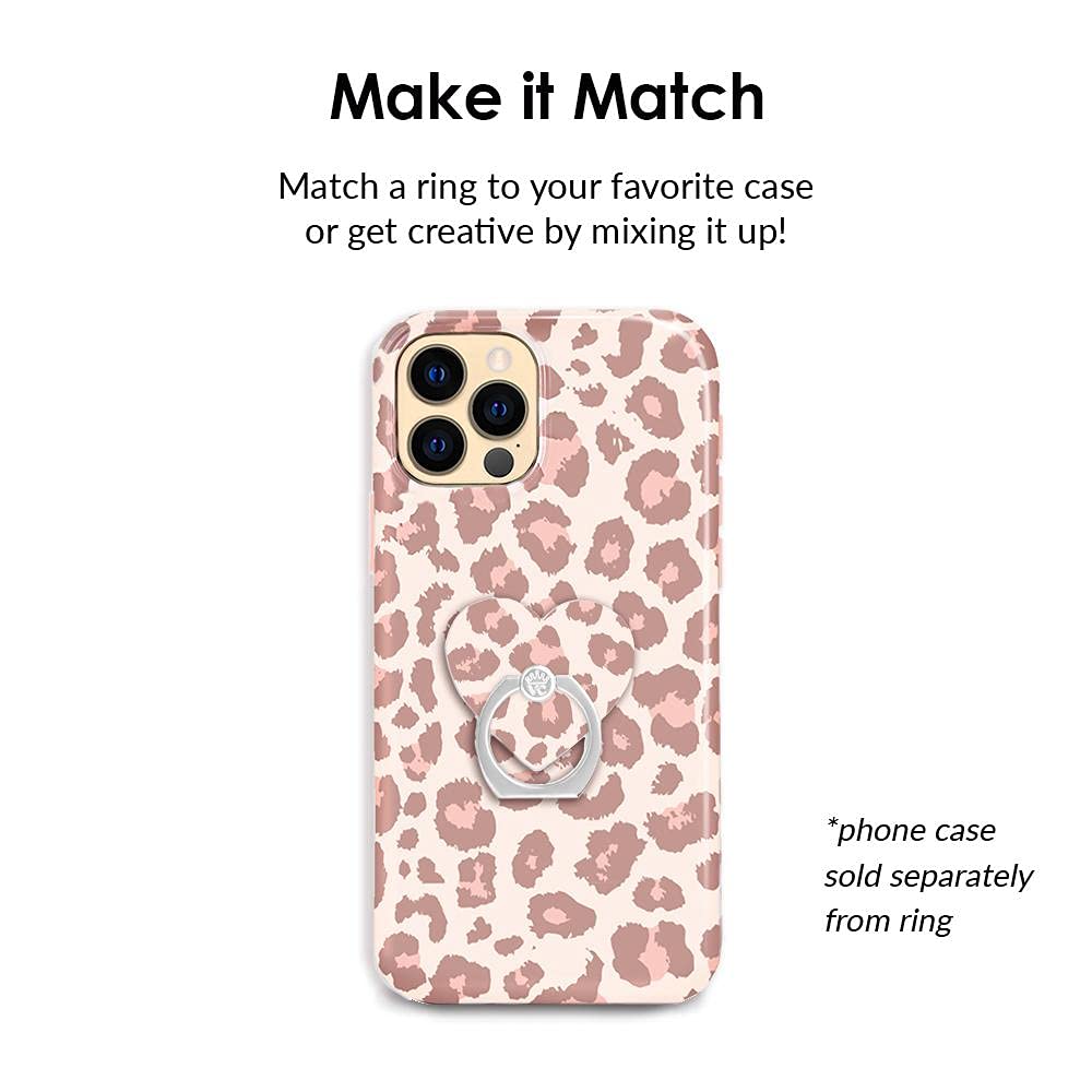 Velvet Caviar Phone Grip Ring Holder - Adjustable Finger Stand for iPhone, Galaxy & Smartphones | Secure Grip, Hands-Free Viewing | Perfect for Workouts, Commuting & Selfies (Blush Leopard)