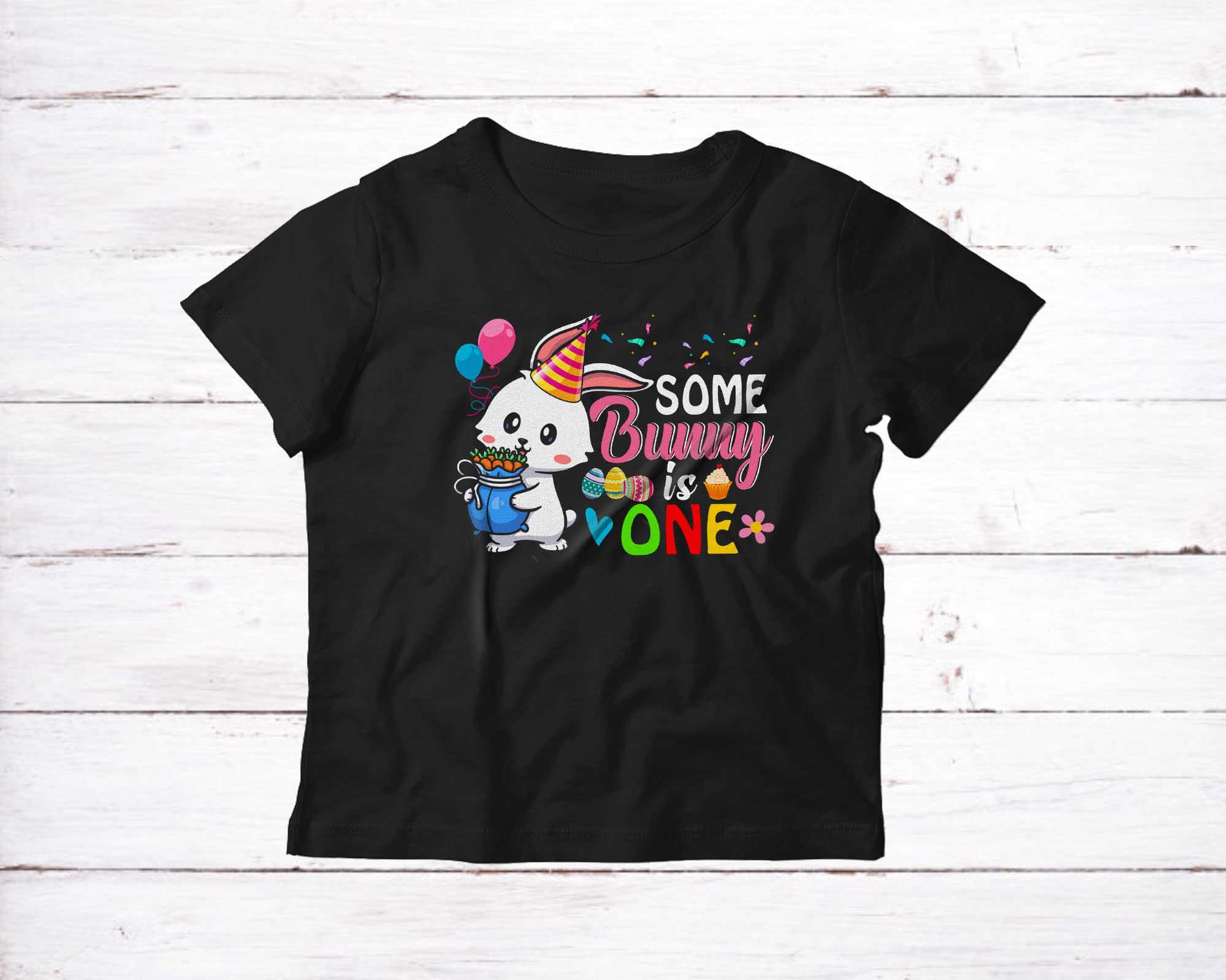 Funny Easter Bunny 1st Birthday Kids T-Shirt - Cute Bunny with Carrots Design for Boys & Girls | Perfect for Easter Celebrations, Birthday Parties & Spring Outfits