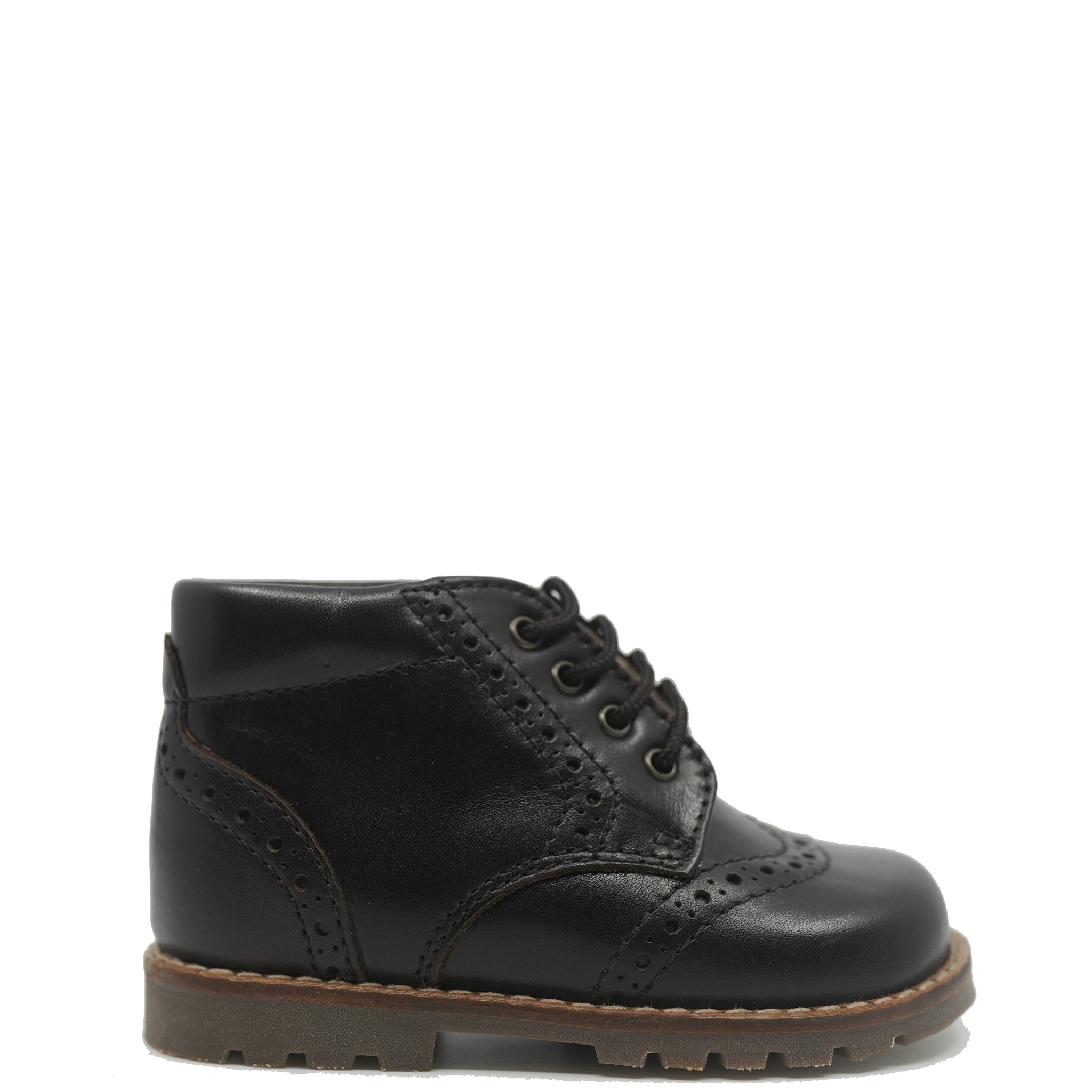 Beberlis Brown Wingtip Chunky Baby Booties - Soft Leather First Walkers for Boys & Girls | Perfect for Special Occasions, Photo Shoots & Everyday Wear