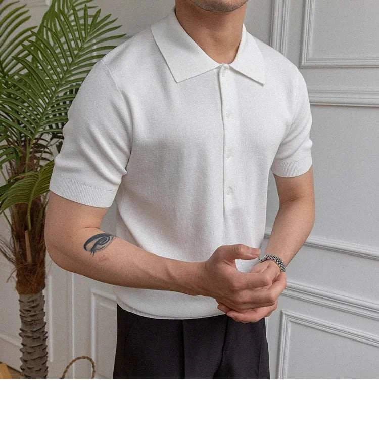 Premium British Polo Shirt for Men - Classic Casual Cotton Knit Top for Golf, Work & Everyday Wear