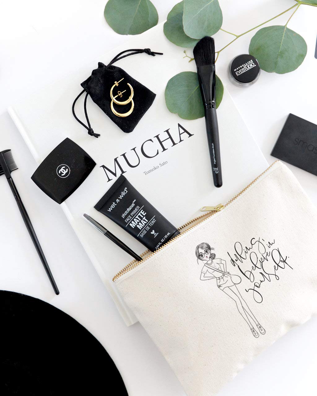 Empowering Feminist Cosmetic Bag - Motivational Makeup Pouch for Travel | Cotton & Canvas Tote | 'Believe in Yourself' Inspirational Gift for Women | Perfect for Daily Use, Gym, Vacations & Work