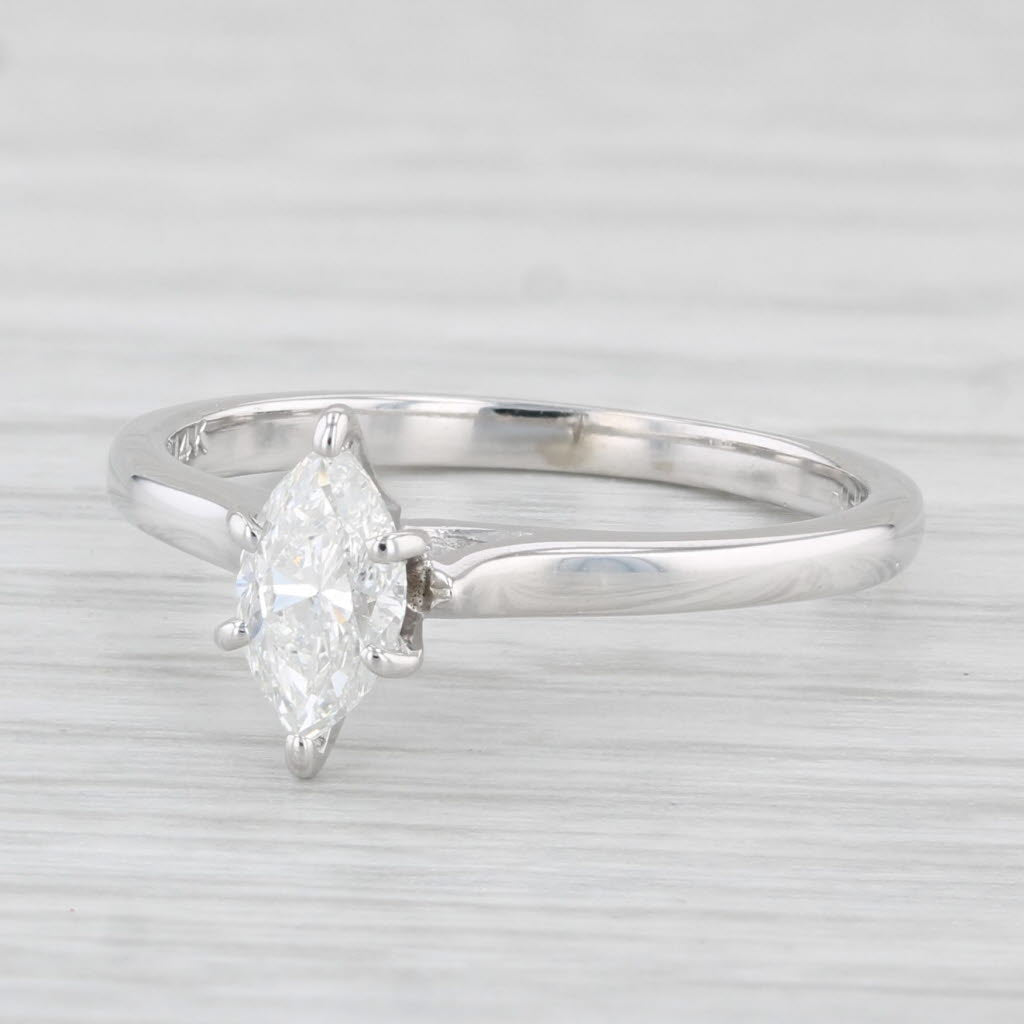 0.46ctw VS2 Marquise Cut Solitaire Diamond Engagement Ring in 14k White Gold - Size 6.25 - Perfect for Proposals, Anniversaries & Special Occasions