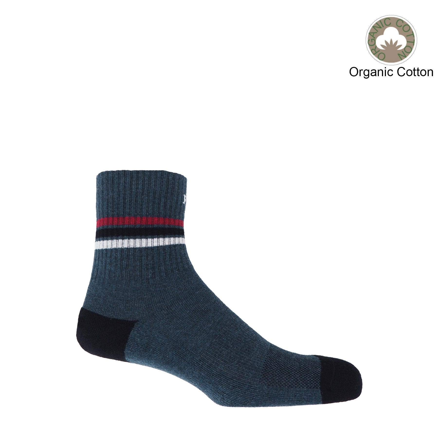 Premium Men's Organic Cotton Sports Socks Bundle - 6 Pairs Navy & Multi-Color | Breathable, Moisture-Wicking for Running, Gym & Outdoor Activities
