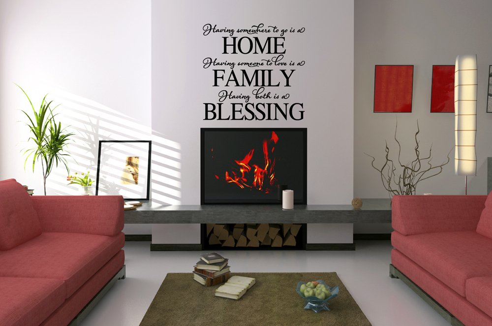 Family Love Quote Vinyl Wall Decal Sticker - Inspirational Home Decor Art for Living Room, Bedroom & Nursery - Perfect for Housewarming Gifts & Interior Design