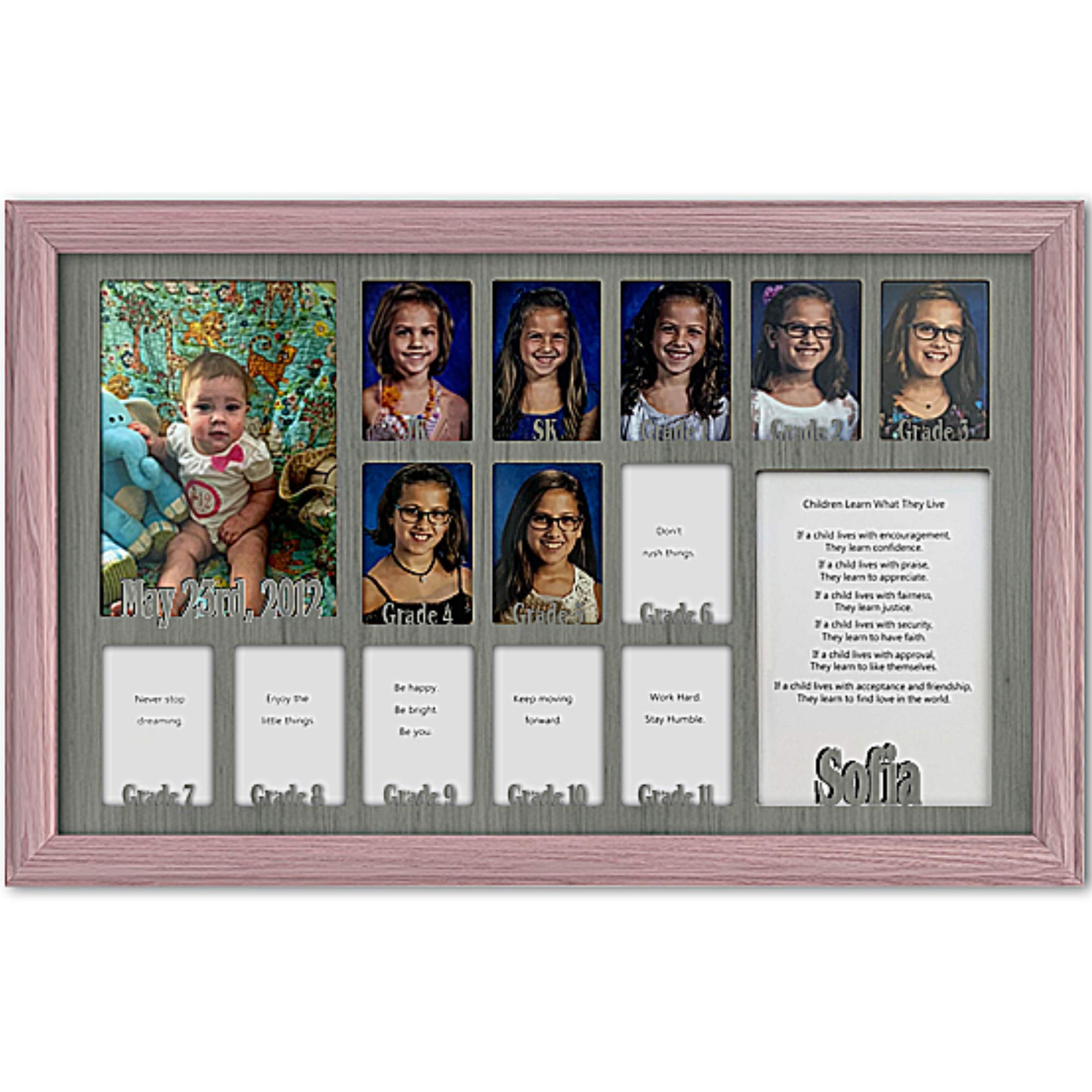 Personalized Northland School Years Photo Frame - Custom Name Engraved, Holds Twelve 2.5x3.5