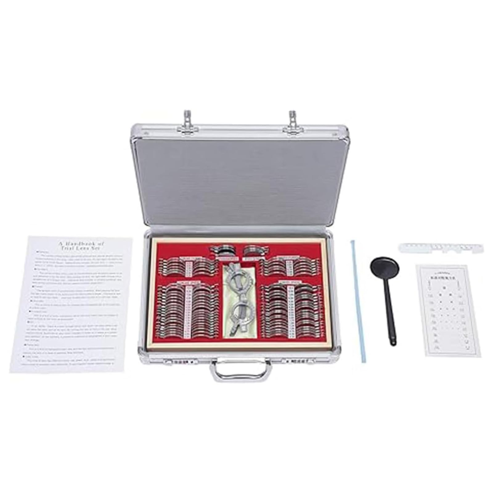 Optometry Trial Lens Set Kit - 266 Pcs Optical Test Lenses with Metal Rim & Aluminum Case - Perfect for Eye Exams, Optometry Practice & Vision Testing in Clinics & Schools