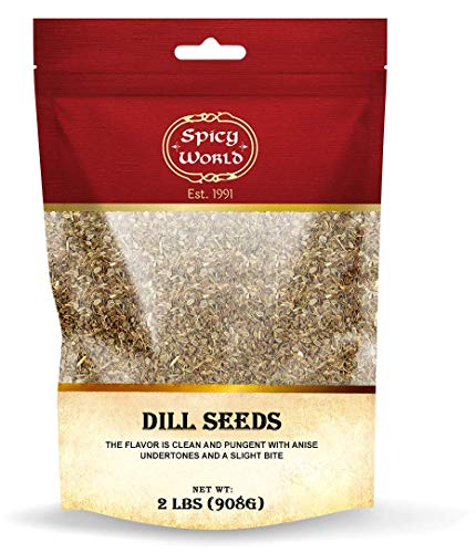 Premium Whole Dill Seeds for Pickling, Cooking & Baking | 2lb Resealable Bag | Ideal for Homemade Pickles, Salads, Bread & Seasoning | Spicy World Brand