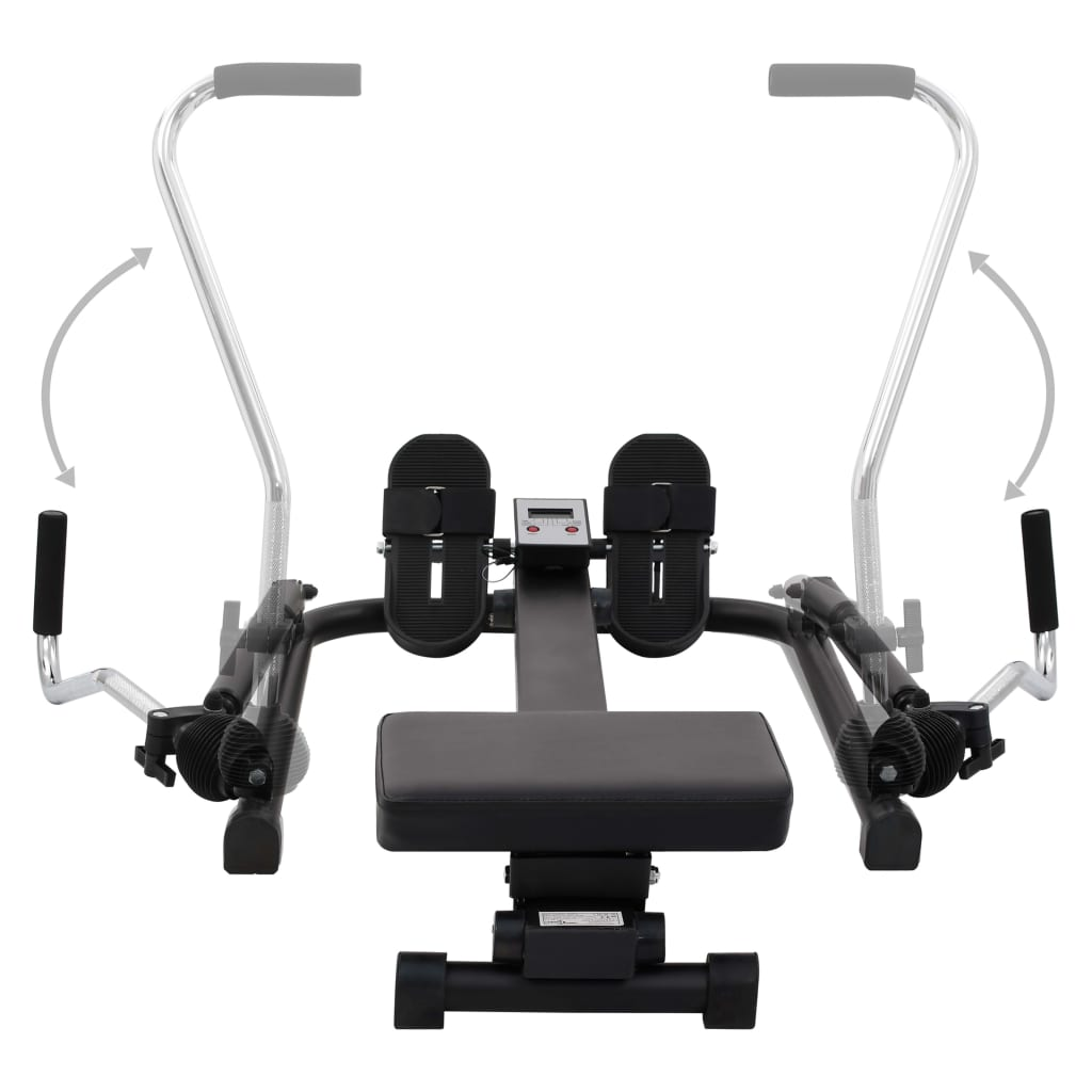 vidaXL Rowing Machine with 5-Level Hydraulic Resistance - Compact Home Gym Equipment for Full-Body Workout & Cardio Training
