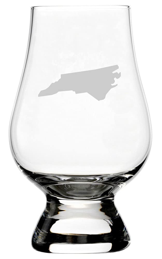 North Carolina Whisky Glass 6.5oz - Etched Glencairn for Bourbon Tasting