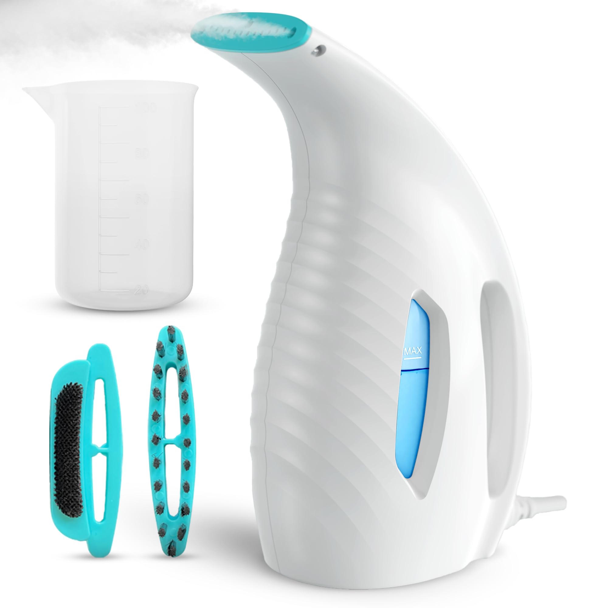Portable Handheld Clothes Steamer 180ml - 3-in-1 Travel Steamer & Garment Iron for Wrinkles - Quick Wrinkle Remover for Shirts, Dresses, Suits - Perfect for Home, Office & Travel (Blue)