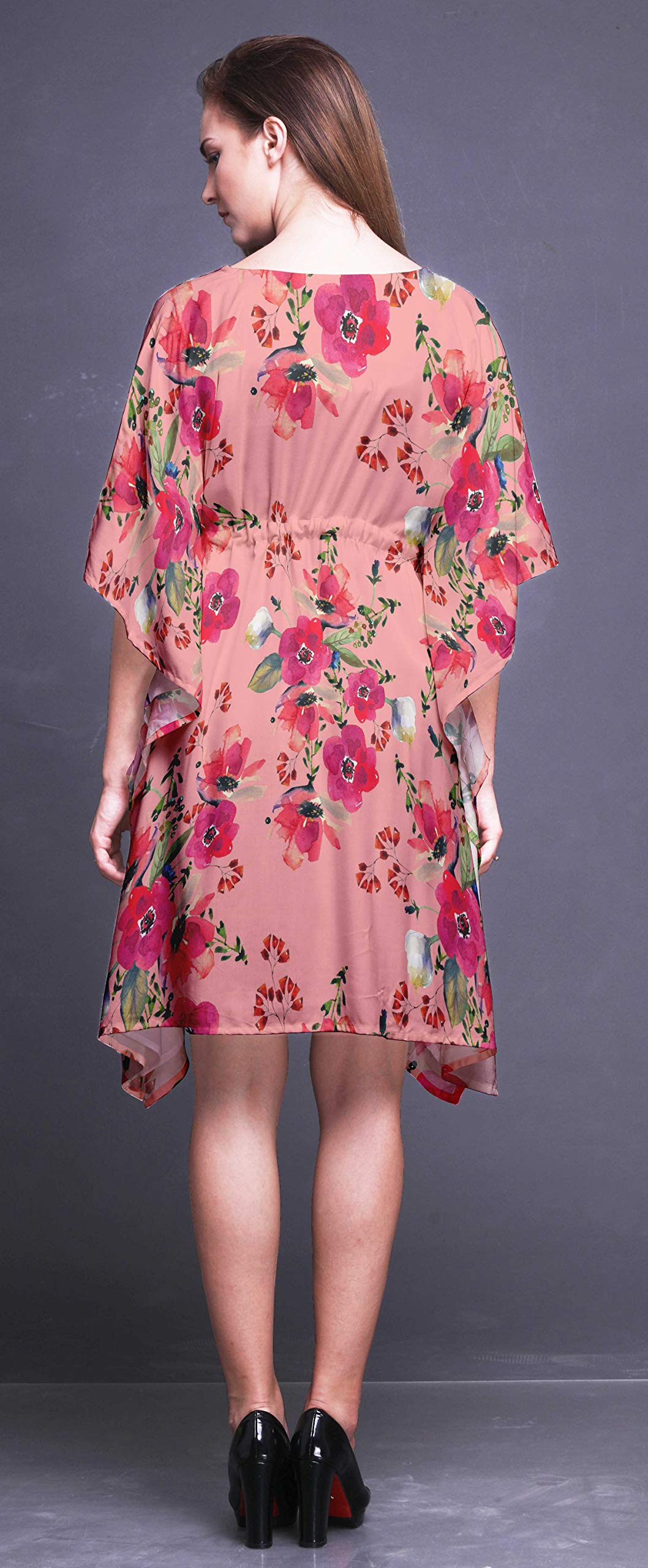 Bimba Women's Short Beach Kaftan - Flowy Bikini Cover Up Dress for Summer - Perfect for Poolside, Beach Vacations & Resort Wear