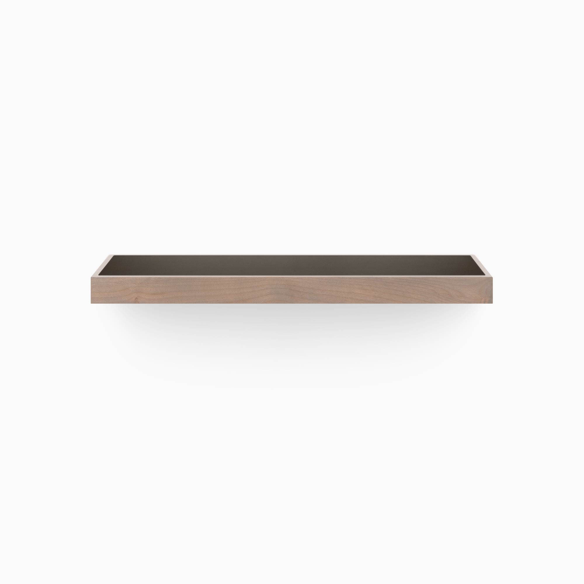 Aksel Inlay Hatch Grey Floating Shelf - Modern Wall Mounted Storage for Living Room, Bathroom & Office Decor