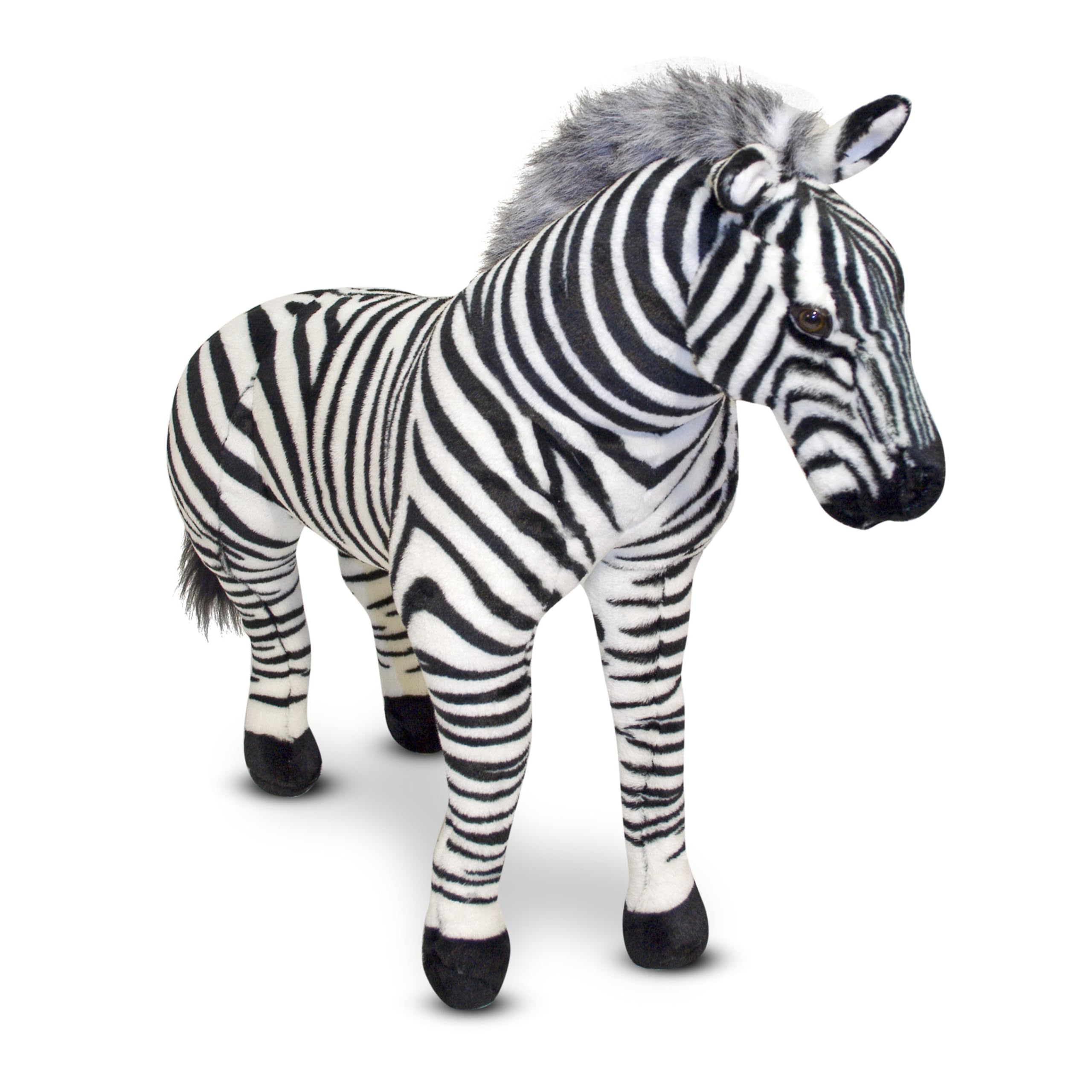 Melissa & Doug Giant Striped Zebra Plush Toy - 36 Inch Tall Lifelike Stuffed Animal for Kids, Nursery Decor & Safari Themed Bedroom
