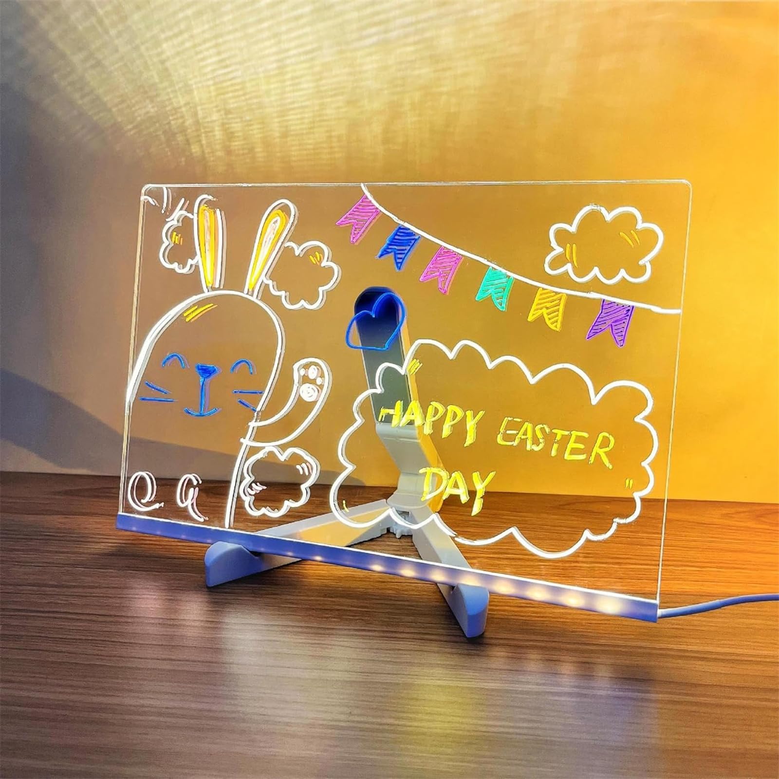 Turbo Breeze LED Light-Up Drawing Board - 30x20cm Erasable Writing & Sketching Pad for Kids & Adults with Night Light - Perfect for Home, Office, Travel & Creative Play