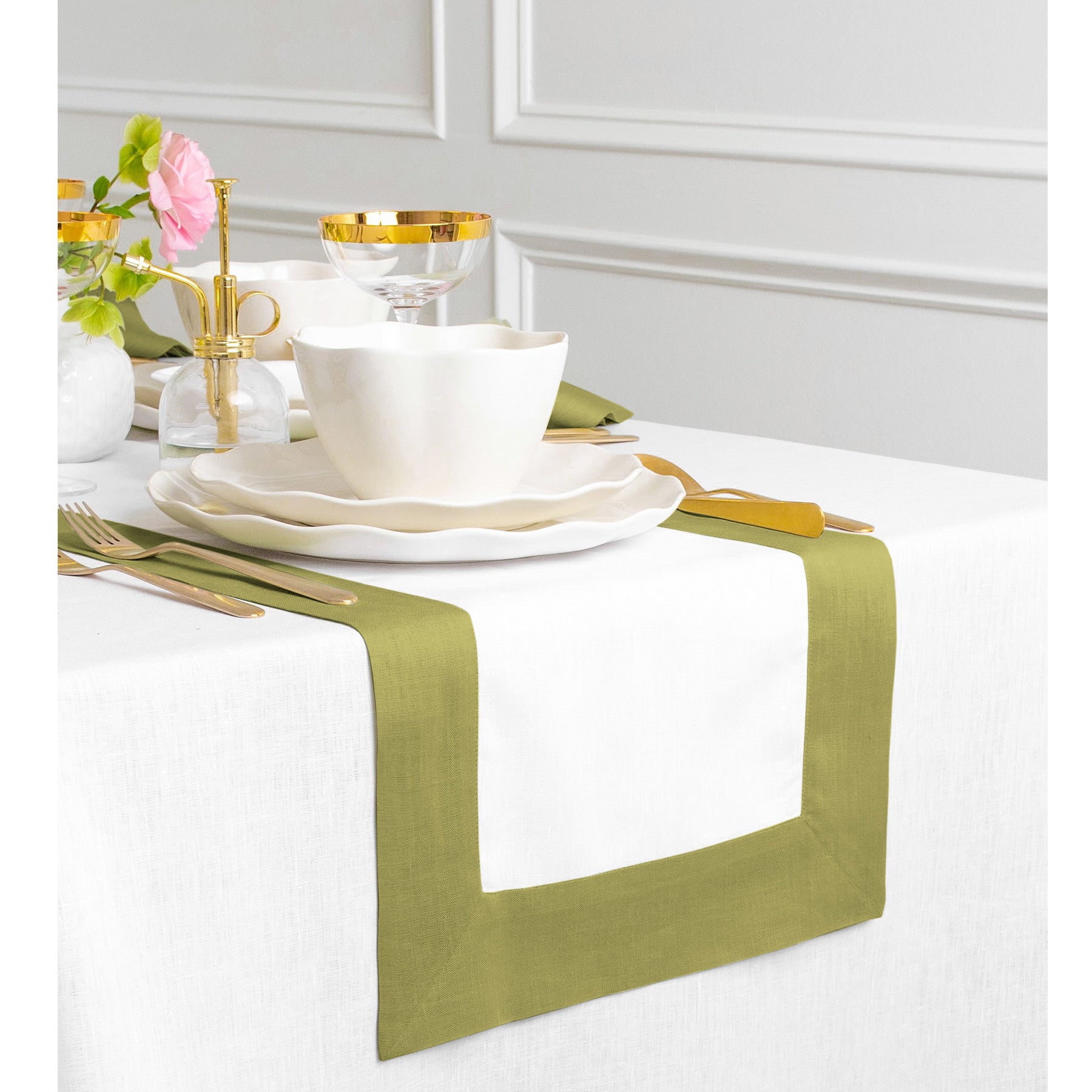 Elegant Contempo Table Runner - Premium Cotton Linen Blend for Dining Room Decor, Wedding, and Holiday Table Settings