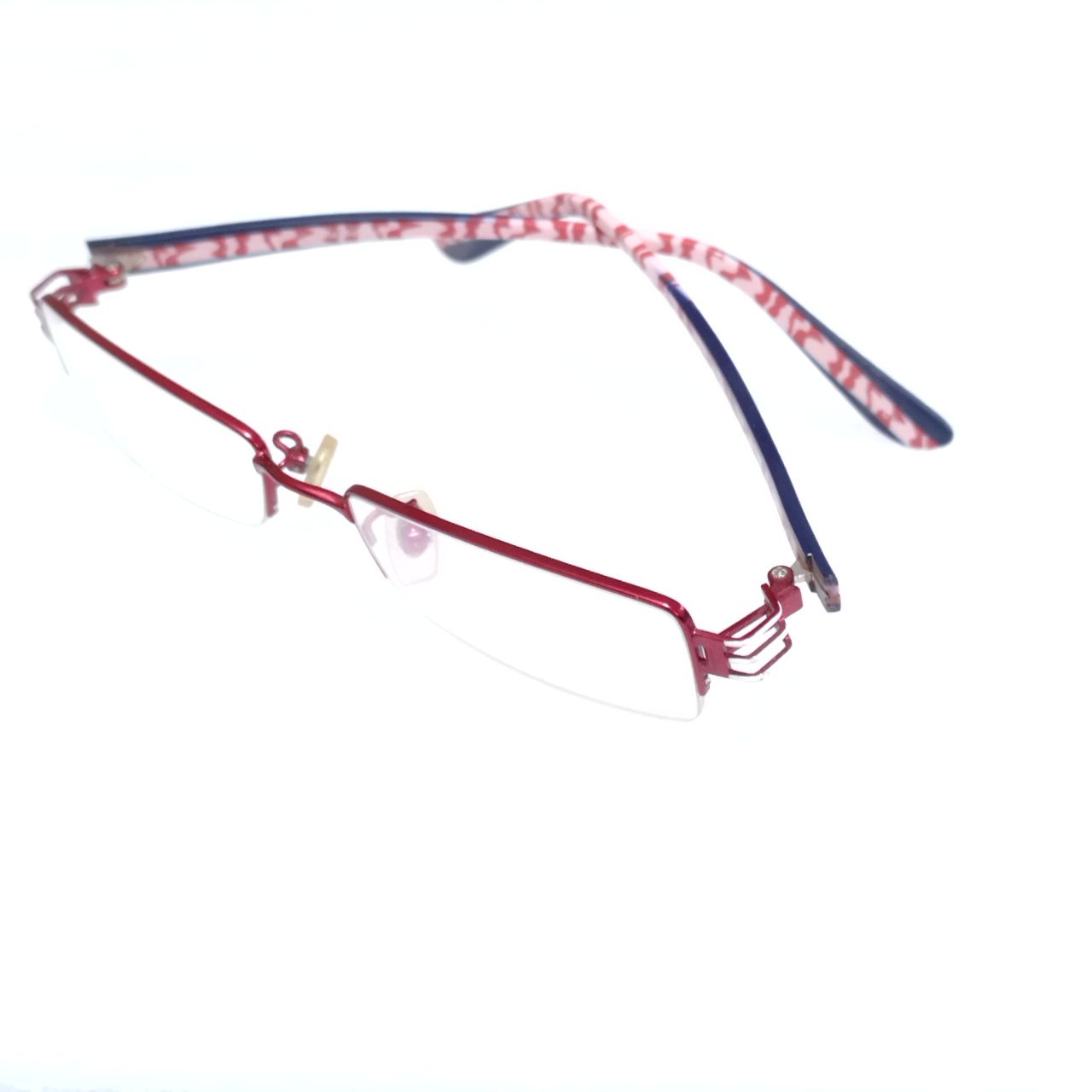 Stylish Red Supra Half Rimless Blue Light Blocking Glasses for Women - X013 - Perfect for Computer Work, Gaming & Screen Time Protection