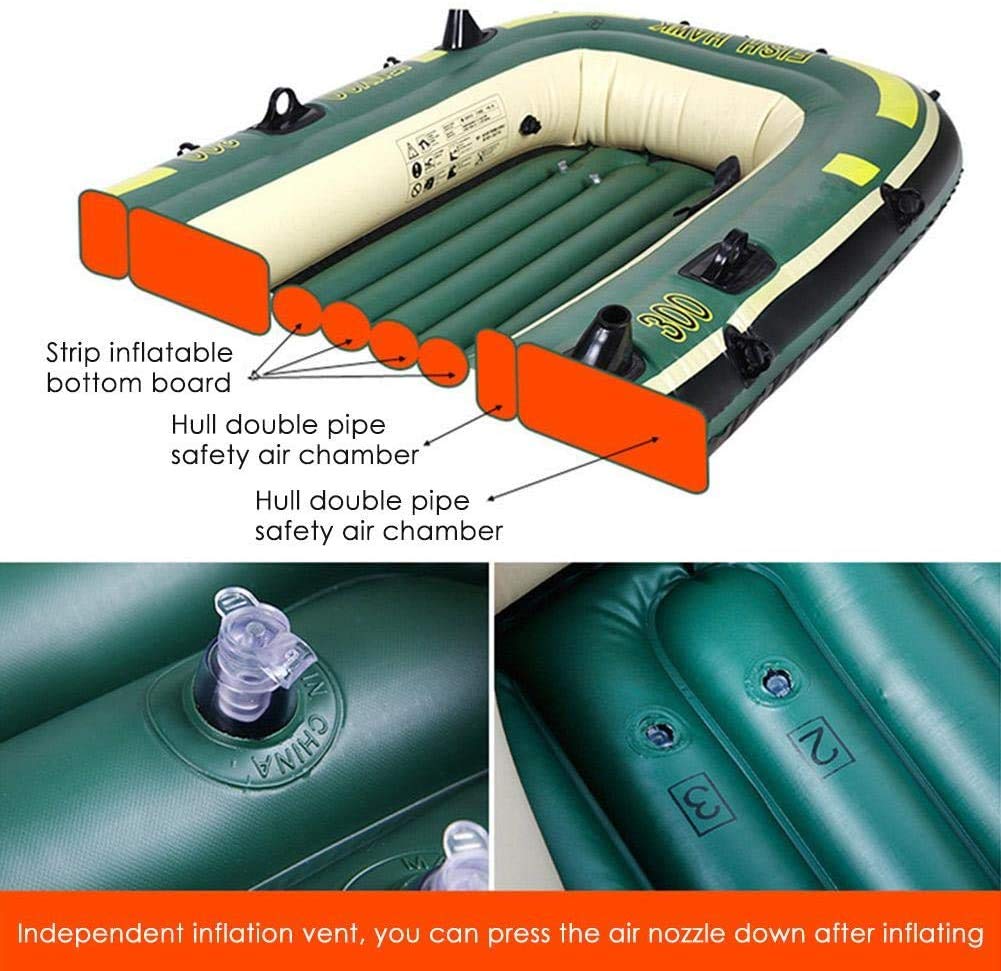 **2/3 Person Inflatable Kayak Boat - Portable Canoe for Outdoor Drifting, Fishing & Travel - Lightweight & Durable for Lakes, Rivers & Camping Adventures**