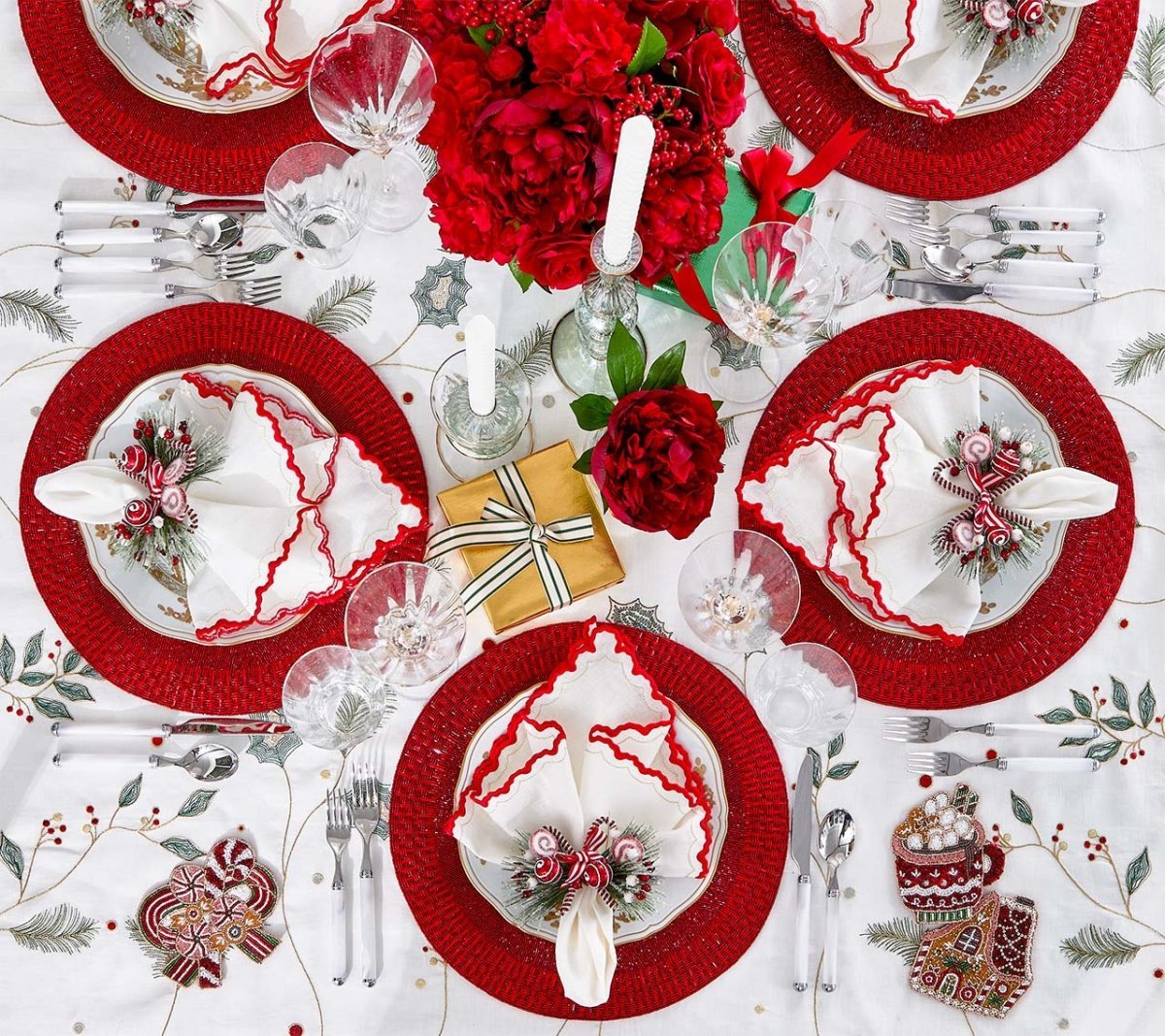 Premium Arches Napkins Set of 4 - Elegant Linen Dinner Napkins for Fine Dining, Parties & Special Occasions - Washable & Reusable Table Linens