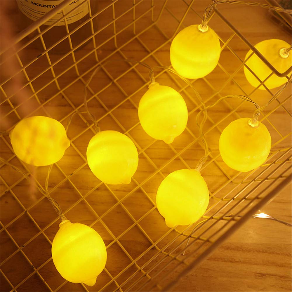 Lemon Pineapple Fairy String Lights - 20FT 40LED Battery Operated Warm White Twinkle Lights for Christmas, Party, Wedding, Festival | Indoor & Outdoor Decor for Home, Garden, Patio, Bedroom