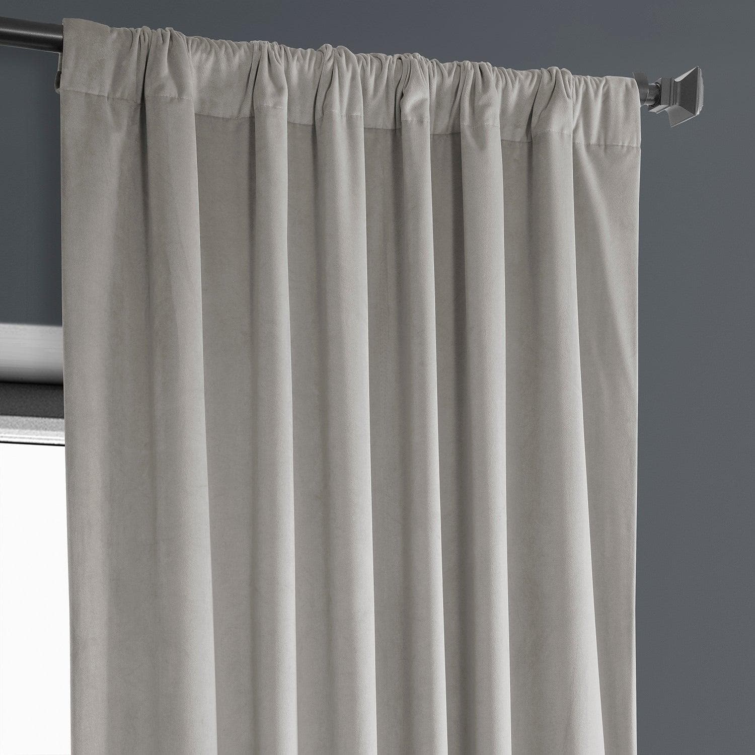 City Grey Heritage Plush Velvet Blackout Curtains for Bedroom - Thermal Insulated Noise Reducing Window Drapes for Living Room & Nursery