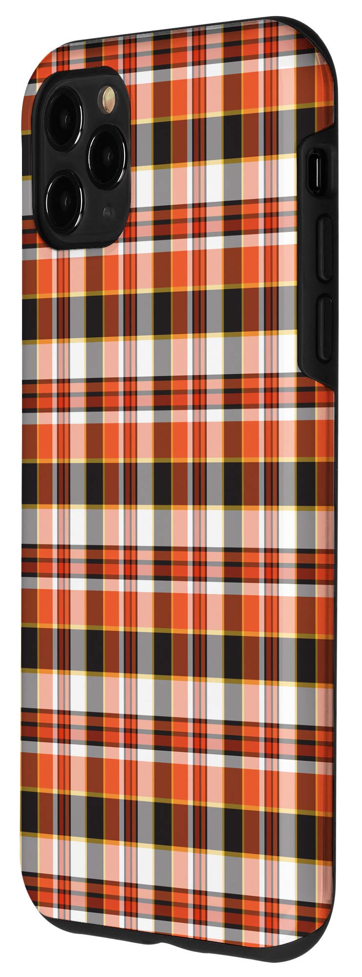 iPhone 11 Pro Max Case - Orange & Black Plaid Design for Halloween, Fall & Autumn | Durable Protective Cover with Pumpkin Pattern | Perfect for Parties, Seasonal Events & Everyday Use