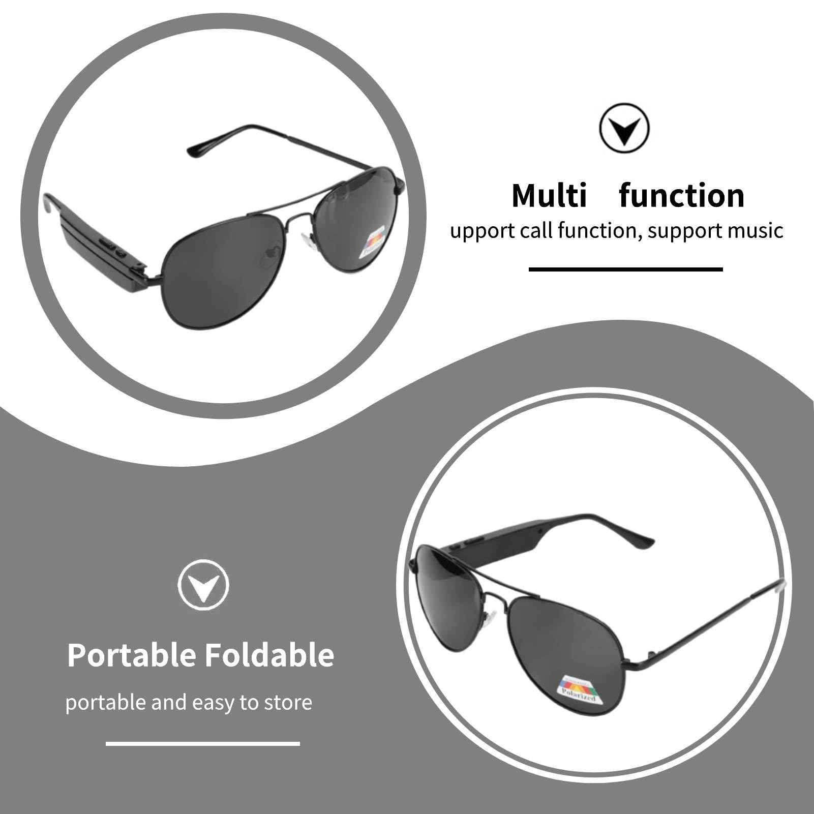 Bluetooth Smart Glasses with Polarized Lenses - Wireless Audio Sunglasses for Men & Women - Perfect for Running, Cycling, Hiking & Outdoor Activities