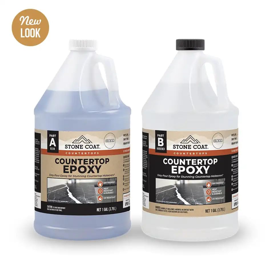 Premium Clear Epoxy Resin Kit (2 Gallon) - UV, Scratch & Heat Resistant, Food Safe - Perfect for Kitchen Countertops, Tables, Bars, Shower Walls & DIY Crafts - Ideal for Home Renovation & Art Projects