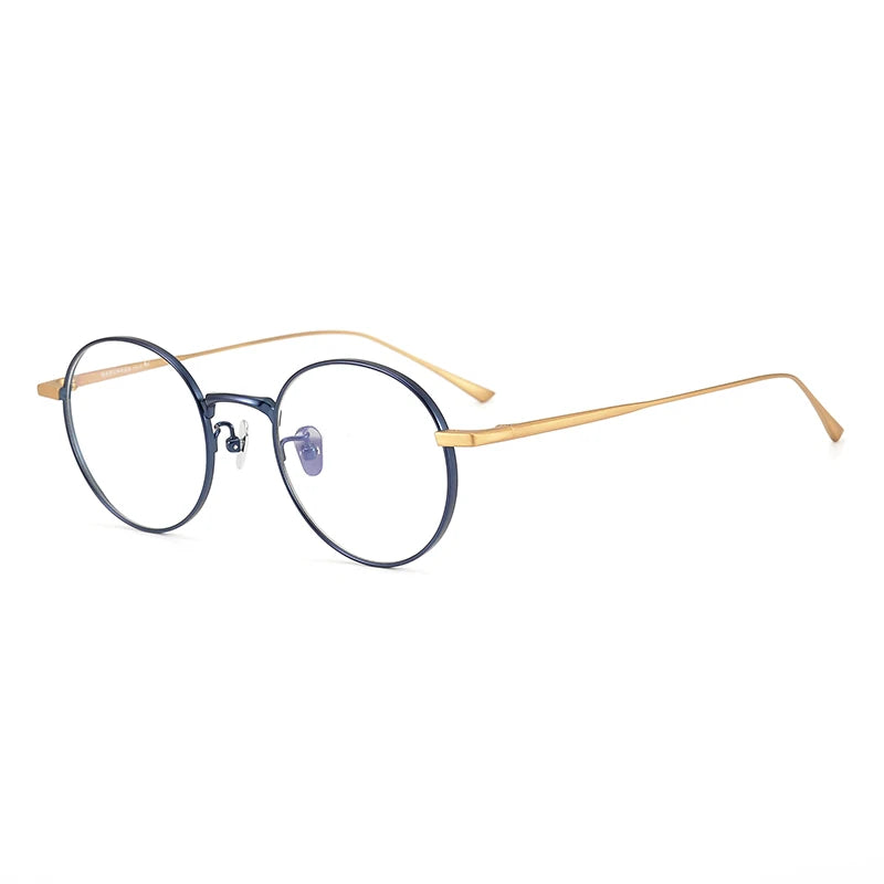 Aimee Unisex Full Rim Round Titanium Eyeglasses 1083 - Lightweight Durable Frame for Men & Women - Perfect for Reading, Working & Everyday Use