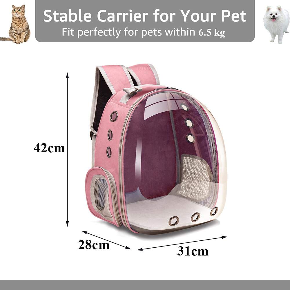 Breathable Cat Carrier Backpack - Portable Pet Travel Bag for Small Dogs & Cats, Space Capsule Design, Black | Ideal for Air Travel, Vet Visits & Outdoor Adventures