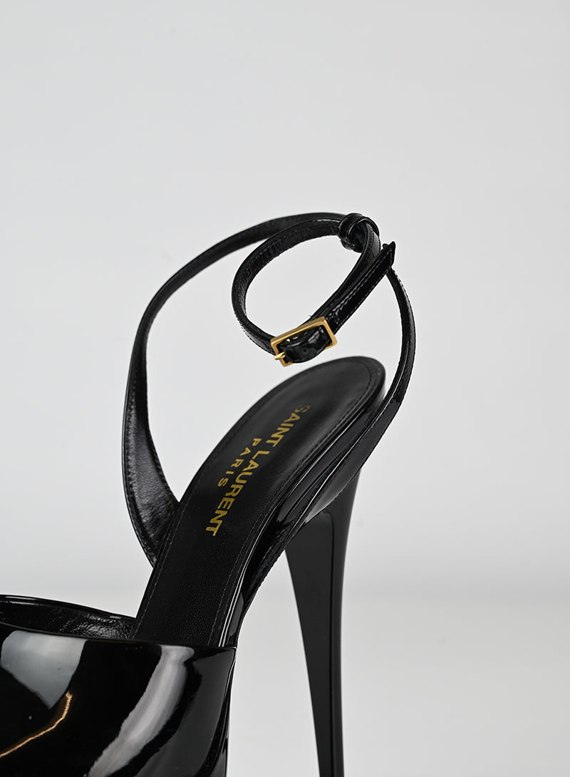 Saint Laurent Black Platform Sandals Size 37.5 - Luxury High Heel Sandals for Women, Perfect for Parties & Evening Events