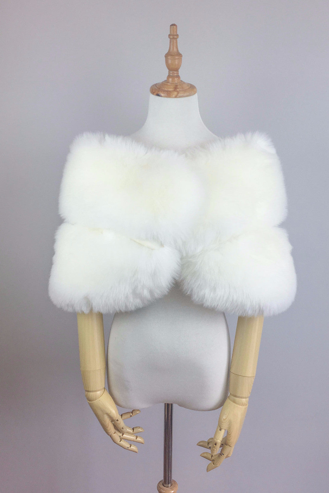 Ivory White Fur Wrap - Soft & Luxurious Winter Shawl (Penelope Wht01) | Perfect for Weddings, Parties & Cold Weather Fashion