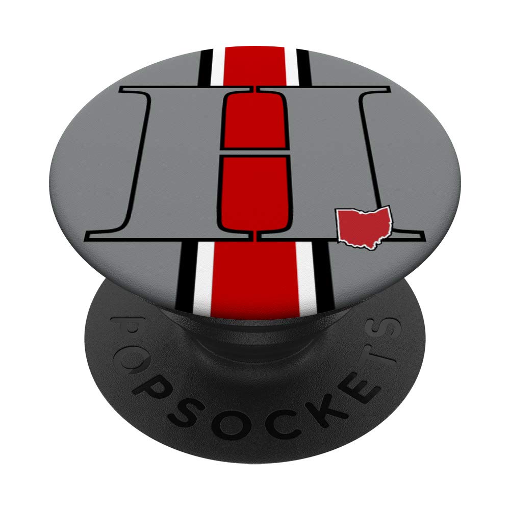 State of Ohio Letter H Initial PopSockets PopGrip: Swappable Phone & Tablet Grip for Secure Hold, Perfect for Travel, Work, and Everyday Use
