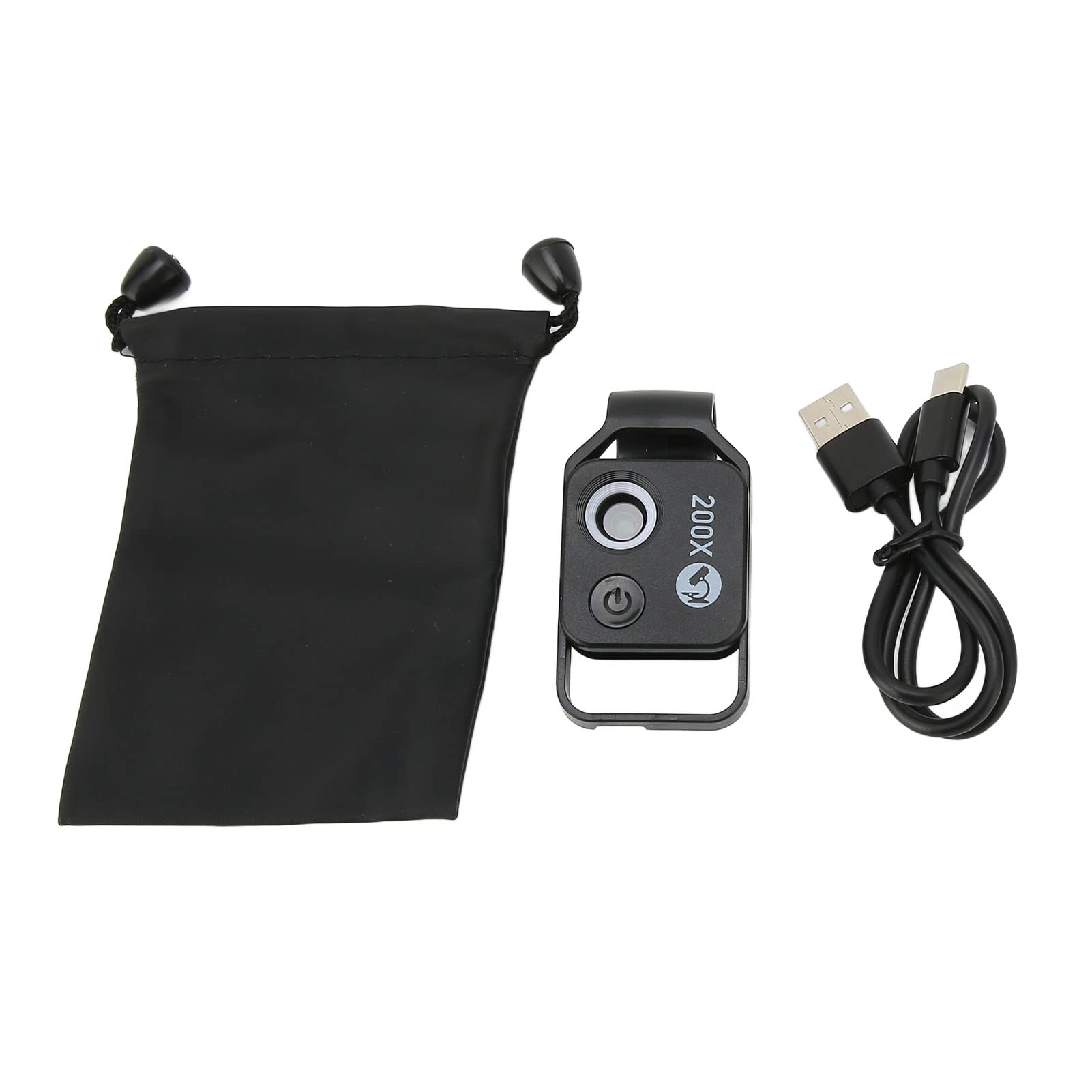 200X Universal Phone Microscope with CPL Lens & LED Light - Portable Pocket Microscope Camera with Phone Clip for Outdoor Exploration, Coin Collecting, Jewelry Inspection & Science Education