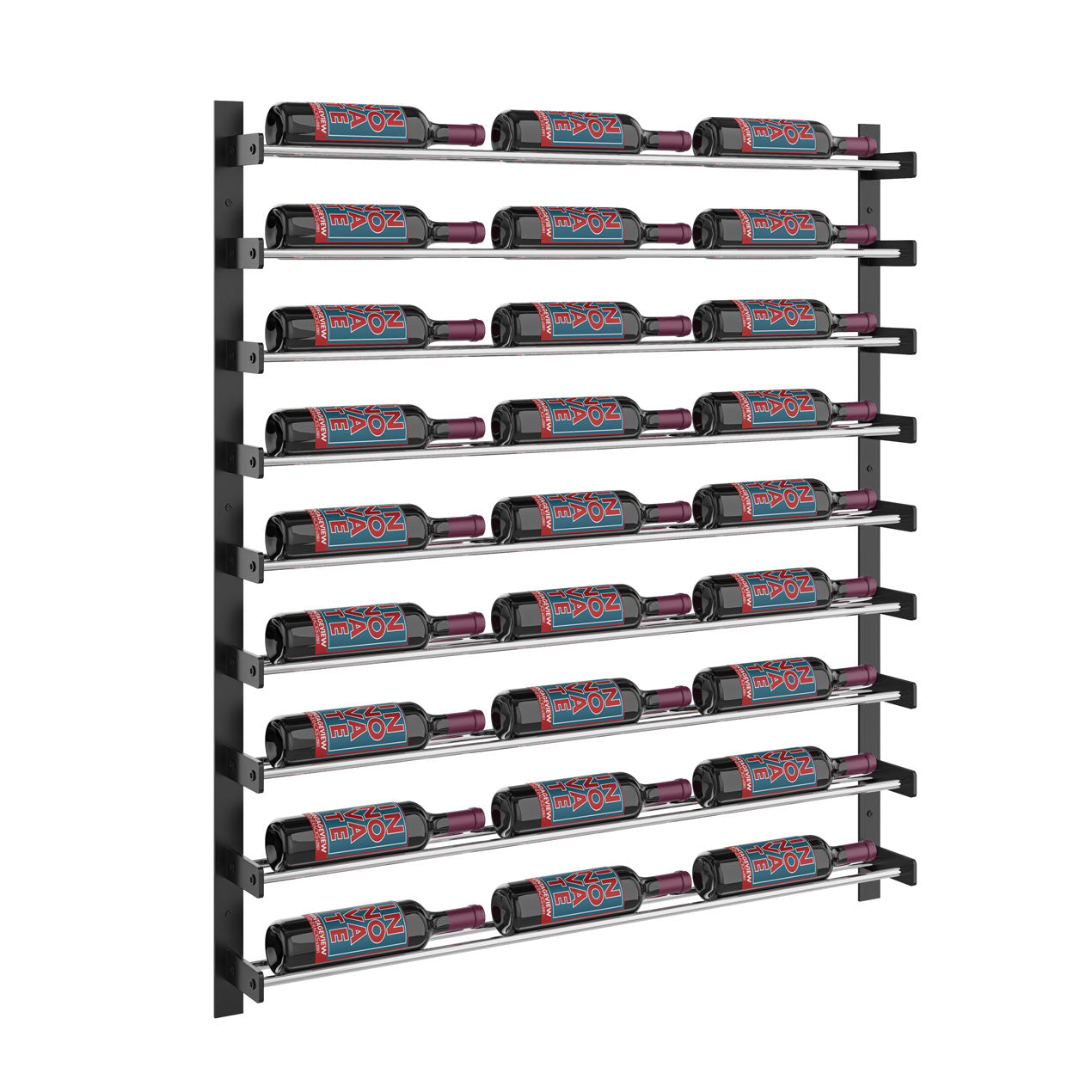 VintageView Evolution 45-Inch Wall Mounted Wine Rack System - Holds 27 to 81 Bottles - Space Saving Wine Storage for Kitchen, Dining Room or Home Bar Decor