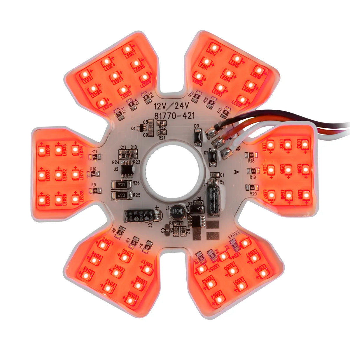 Red LED Hex Air Cleaner Light - Purify & Freshen Air for Home, Office, or Bedroom | UV Sanitizer for Germs & Odors