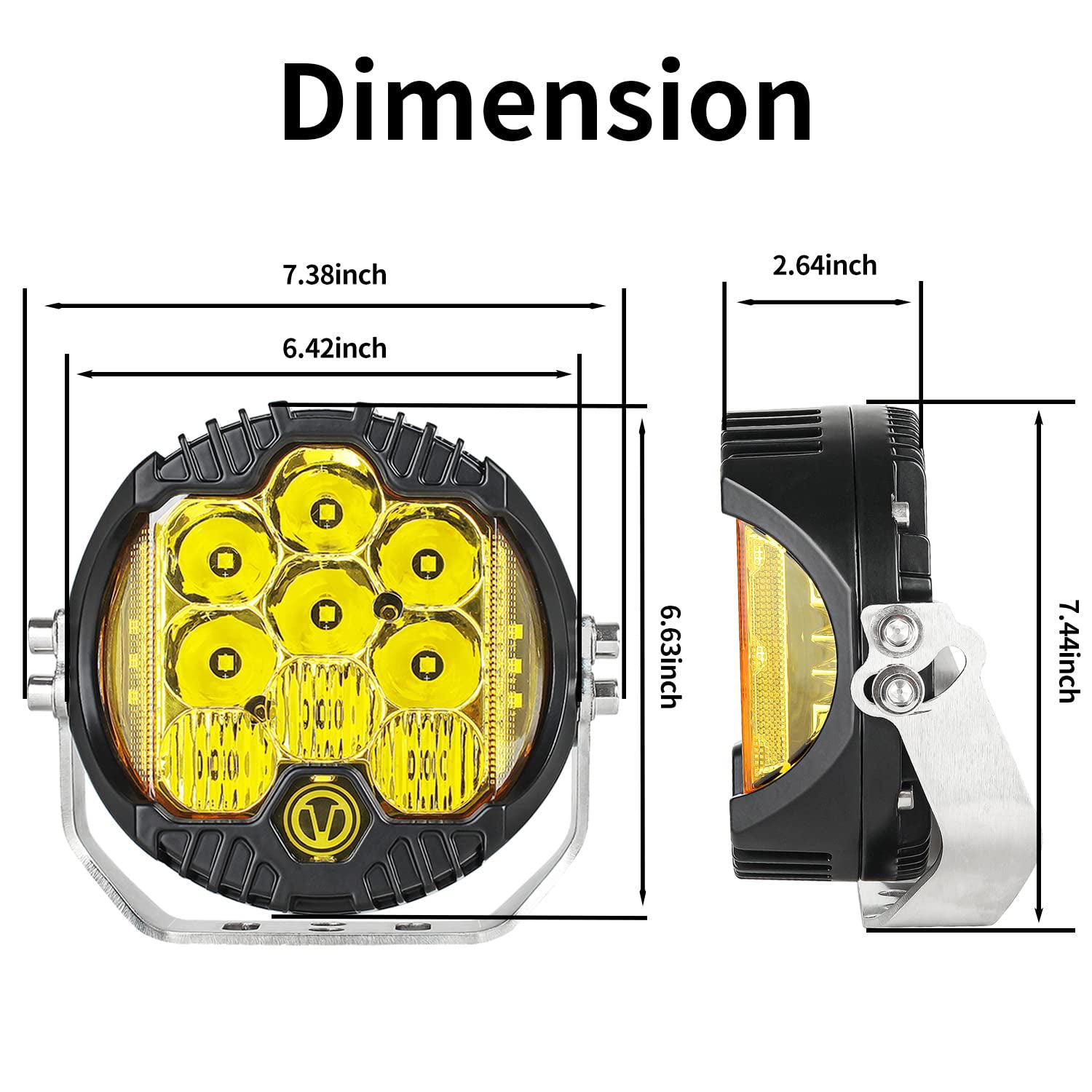 90W 7 Inch LED Work Light Pod - Spot & Flood Beam Off Road Lights for Trucks, ATVs, SUVs - Waterproof, Durable for Construction, Camping, Emergency Lighting
