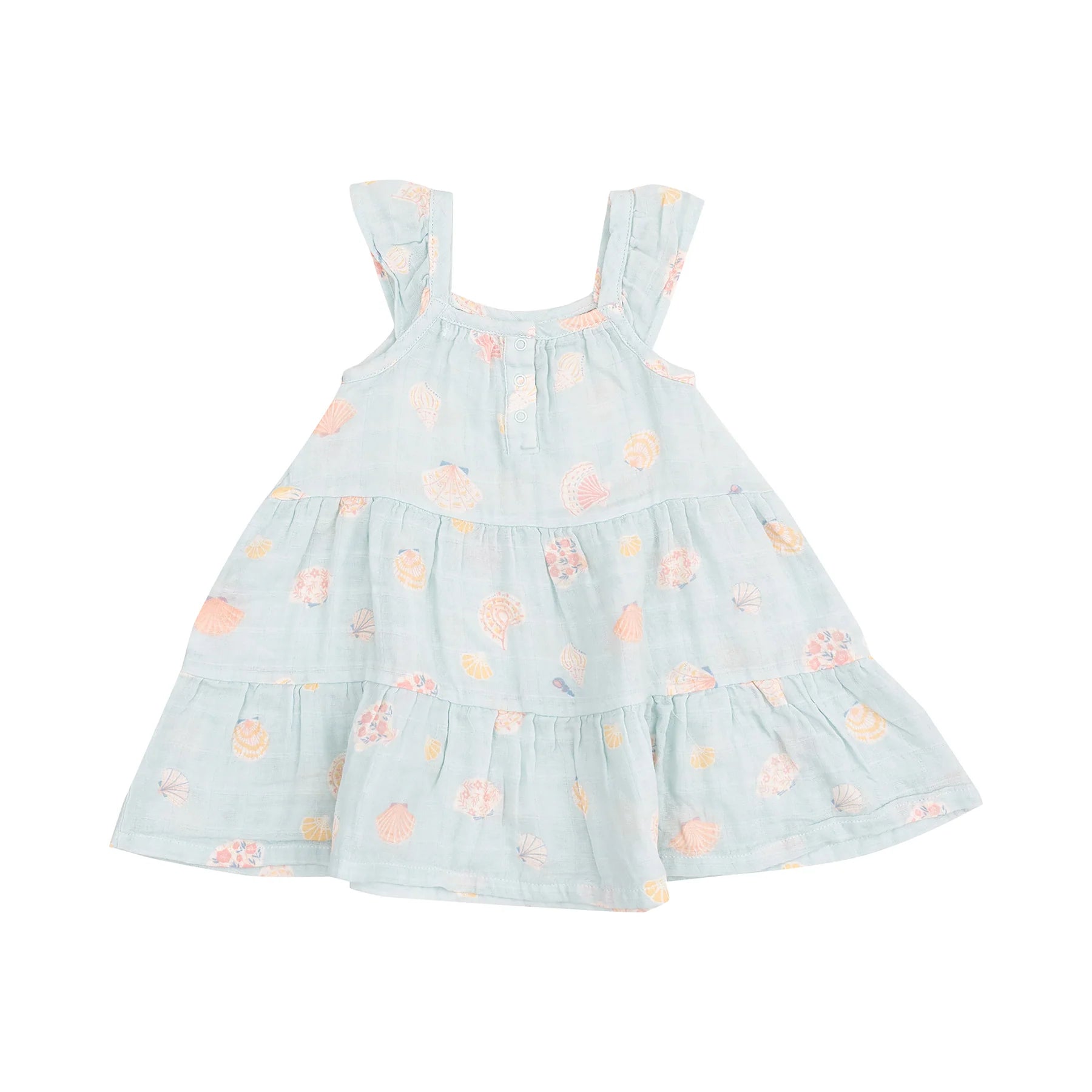Angel Dear Girls' Seashell Twirly Sundress - Floral Print Summer Dress for Toddlers & Kids - Perfect for Beach, Party & Outdoor Play