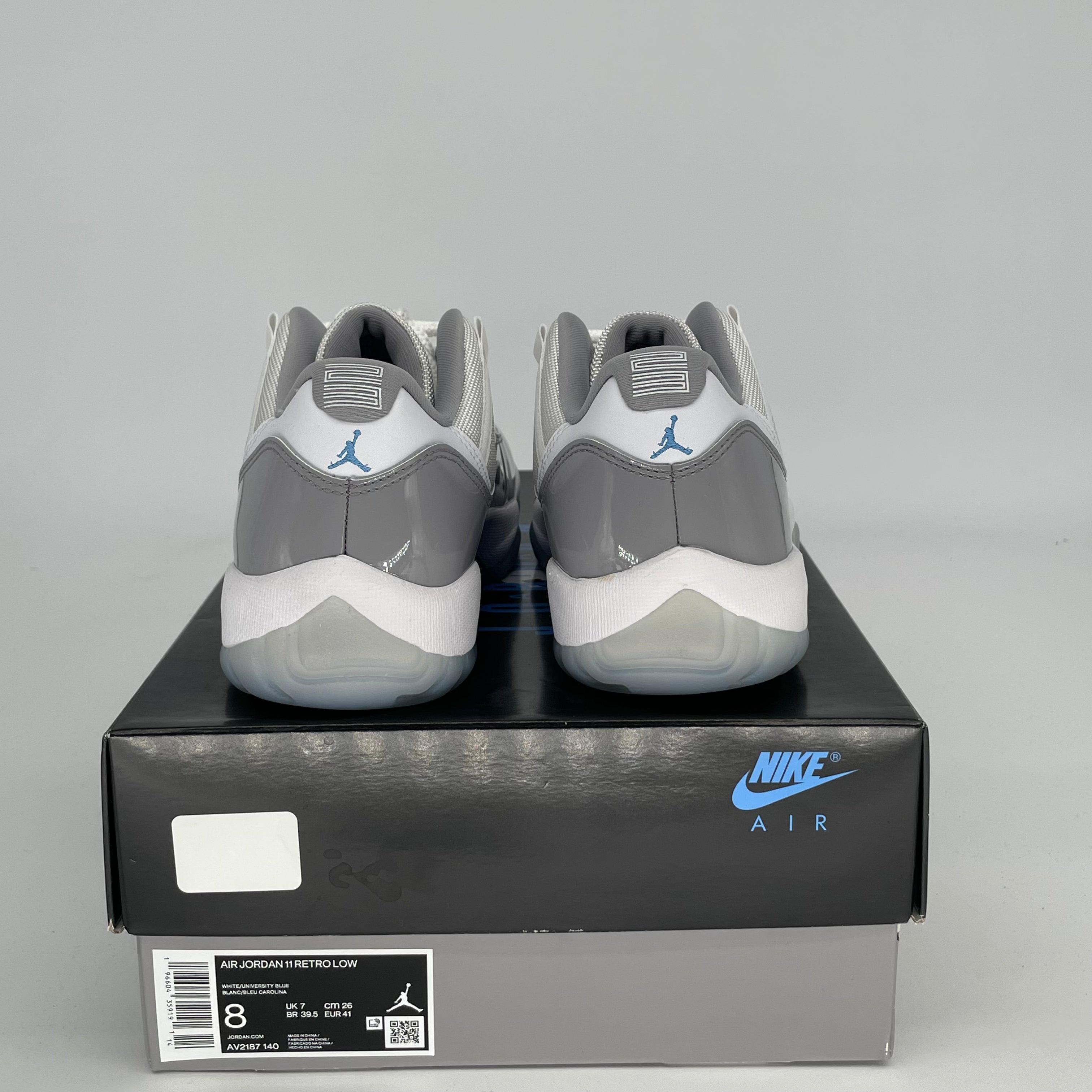 AIR JORDAN 11 LOW CEMENT GREY Basketball Shoes - Men's Size 8 / Women's Size 9.5W (Style: AV2187-140) - Perfect for Casual Wear, Gym Training & Street Fashion