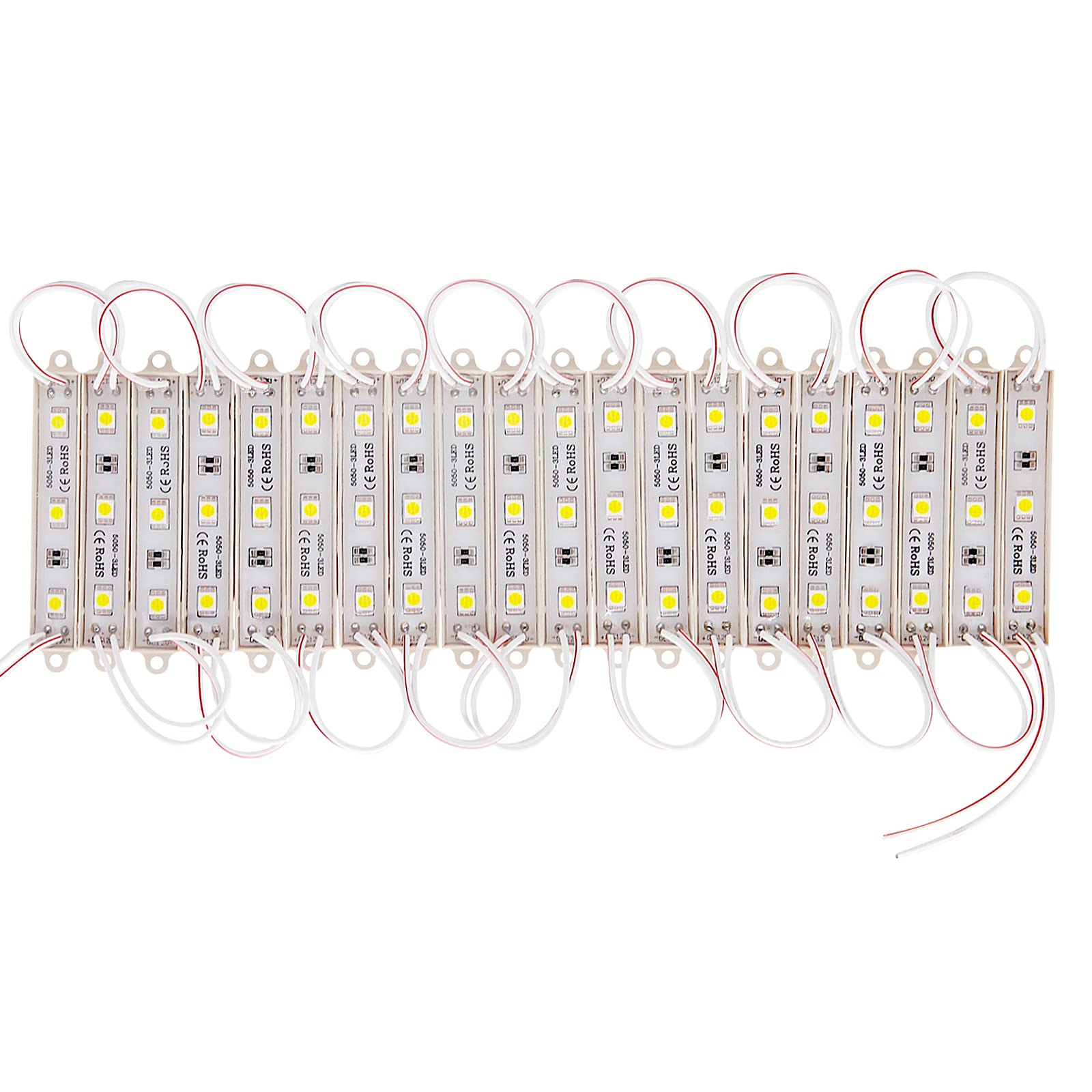 3 Pack 40PCS 5050 LED Module Storefront Lights - Waterproof Super Bright White Decorative Lighting with Adhesive Tape (20FT Each) for Window Displays, Store Advertising Signs & Outdoor Business Decor