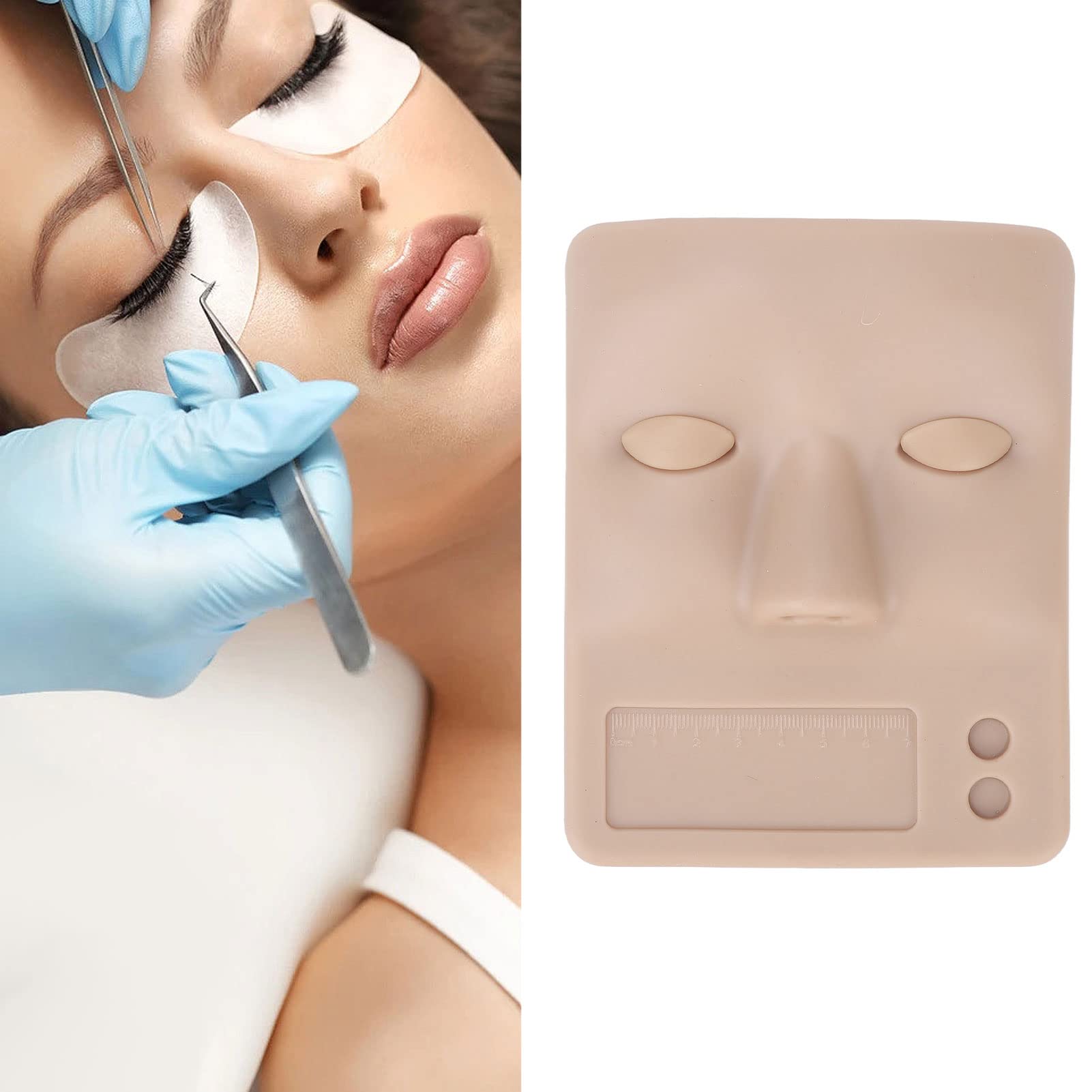 Professional Silicone Lash Extension Practice Head - Dark Skin Training Model for Eyelash Extension Beginners | Beauty Salon Supplies & Makeup Artist Tools (Perfect for Home Practice & Salon Training)
