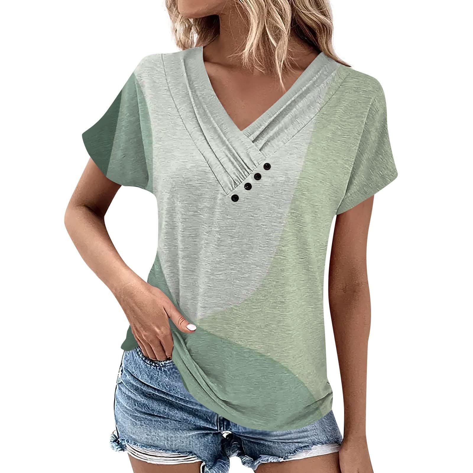 Women's Business Casual Tops - V-Neck Short Sleeve Button Down Shirts & Oversized Blouses for Office Wear | Comfortable Work Attire & Professional Outfits